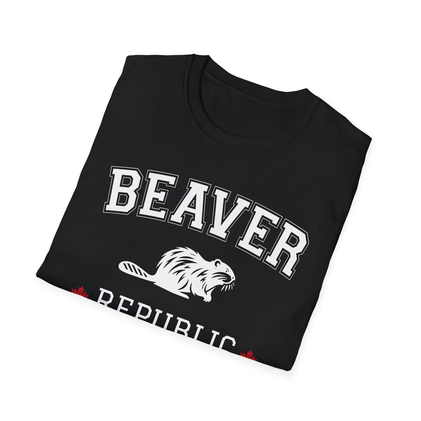 Beaver Republic T-Shirt, Black Softstyle Graphic Tee, Unisex Casual Wear, Support'N Locals Merch, Gift for Community Lovers,