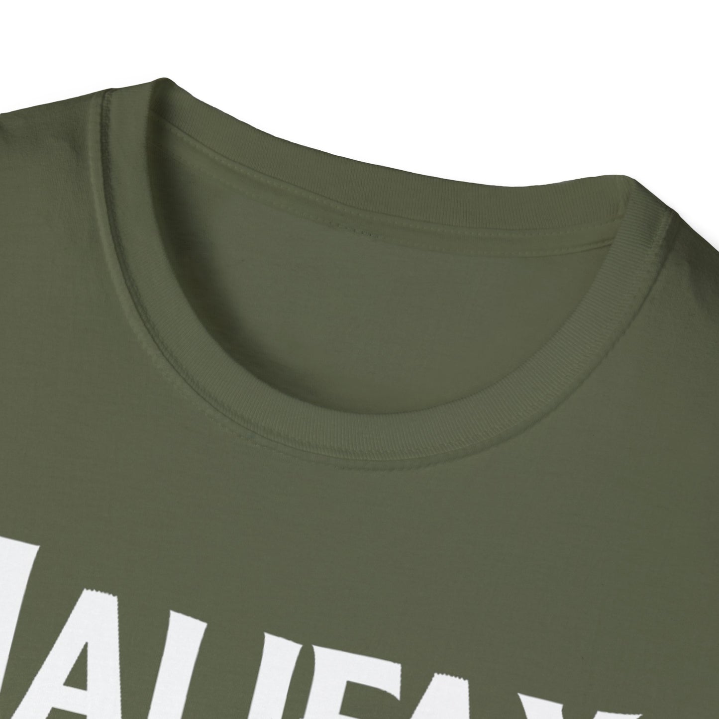 Halifax Hardcore Rep'n White Leaf T-Shirt, c008-n00-s007 Softstyle Graphic Tee, Unisex Casual Wear, Support'n Locals Merch, Gift for Community Lovers.