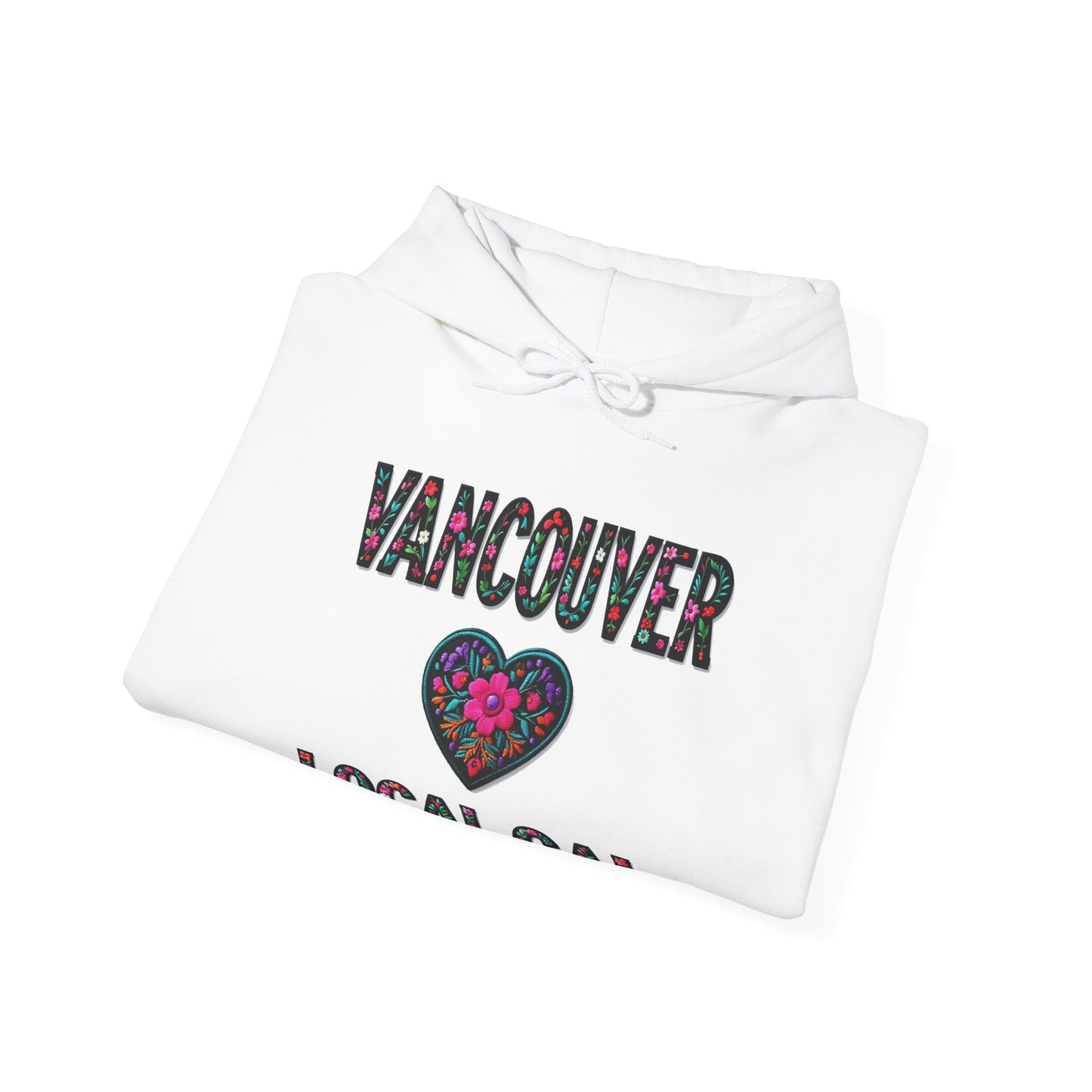 Vancouver Local Gal Flower c13-n00-hs005, Hooded Sweatshirt -  Unisex Heavy Blend™ Pullover, Casual Hoodie for Every Day, Gift for Friends, Support'n Locals -Local Pride Apparel Support Your Community
