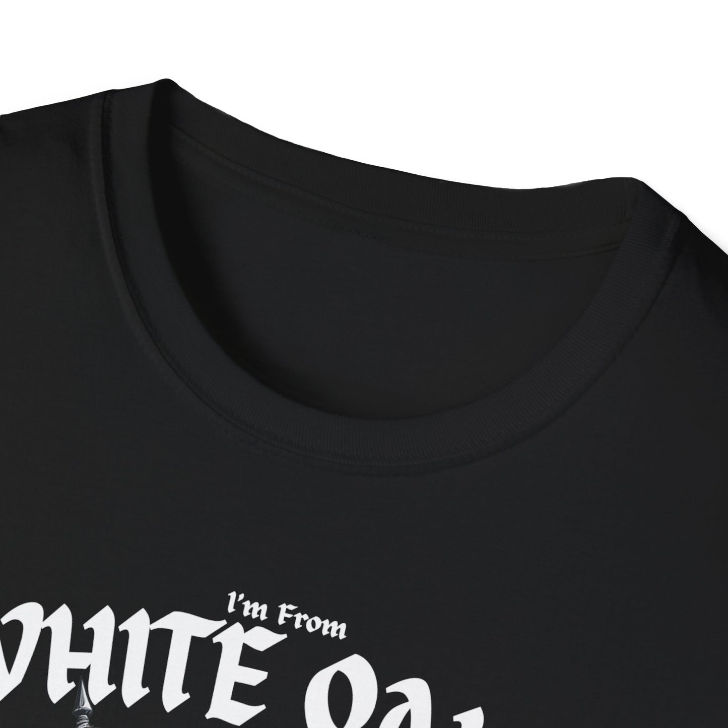 White Oaks Underestimate Guy T-Shirt, c02-n09-s002 Softstyle Graphic Tee, Unisex Casual Wear, Support'n Locals Merch, Gift for Community Lovers.