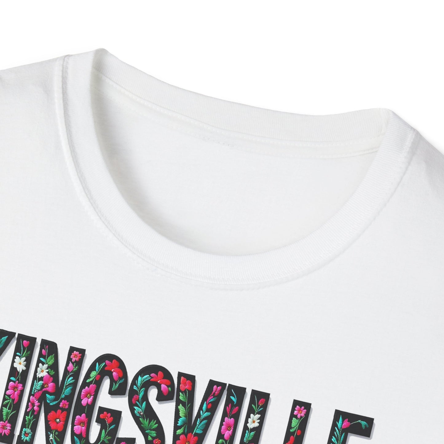 KINGSVILLE Local Gal Flower-Heart T-Shirt, 3 Softstyle Graphic Tee, Unisex Casual Wear, Support Local Merch, Gift for Community Lovers, Finkz WINDSOR