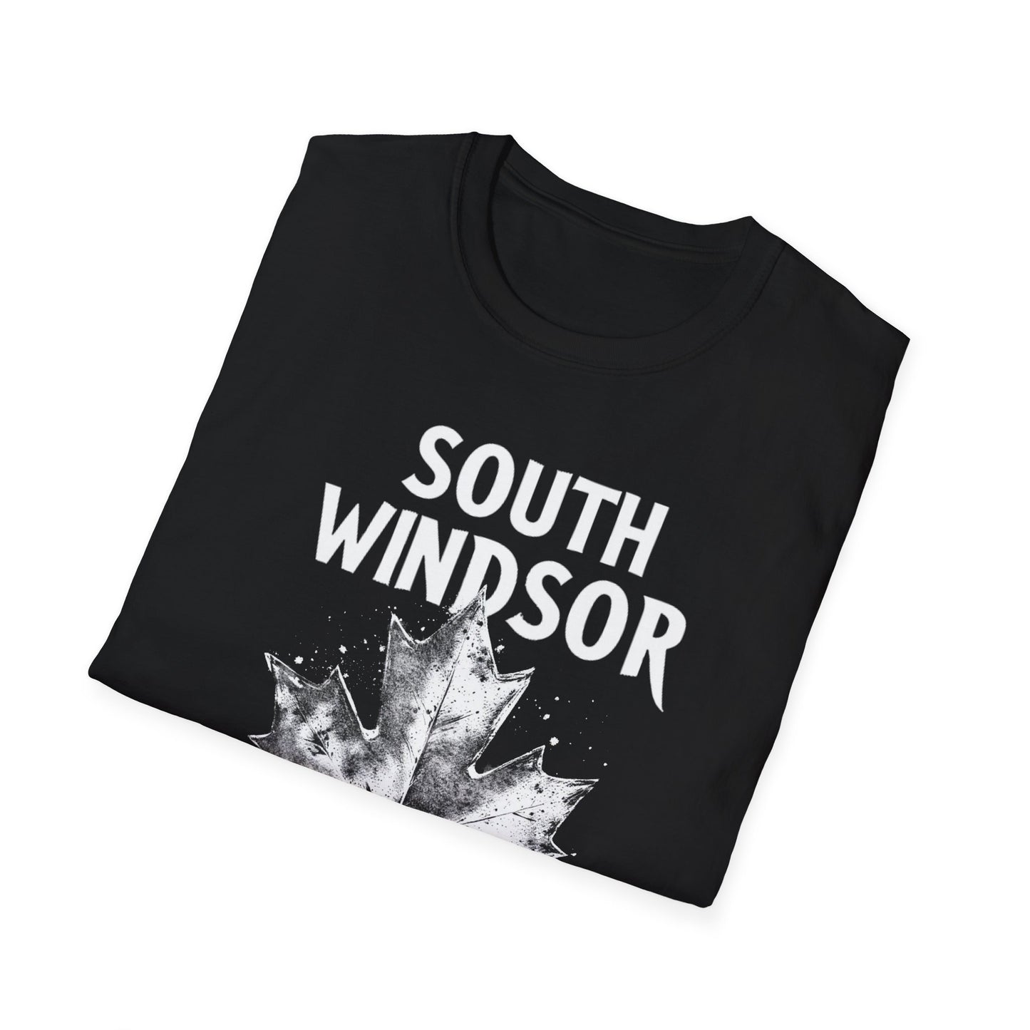 SOUTH WINDSOR, Rep'n My Hood, Hardcore Local Cool Leaf T-Shirt, Softstyle Graphic Tee, Unisex Casual Wear, Support Local Merch, Gift for Community Lovers, Finkz WINDSOR