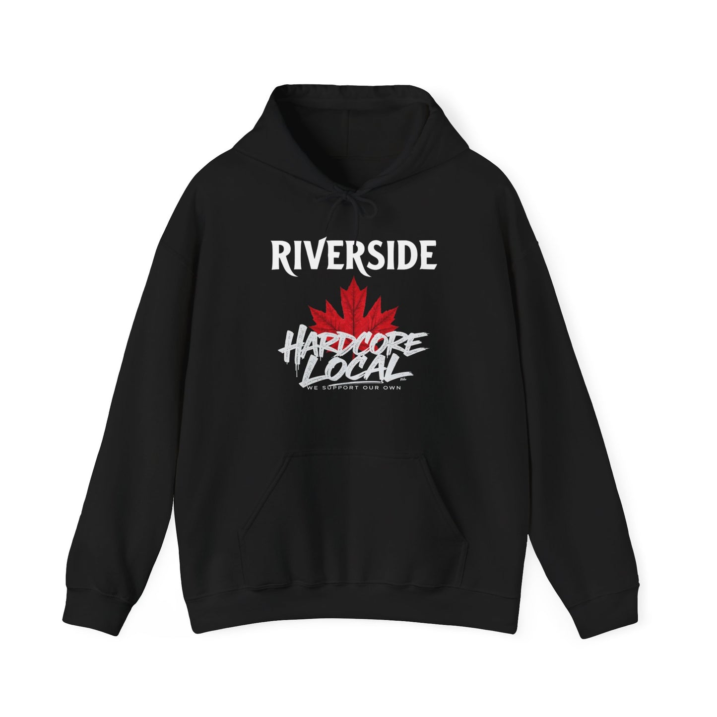 Riverside RED LEAF HARDCORE LOCAL Hooded Sweatshirt - Unisex Heavy Blend™ Pullover, c01-n05-hs006Casual Hoodie for Every Day, Gift for Friends, Local Pride Apparel Support Your Community Finkz 49