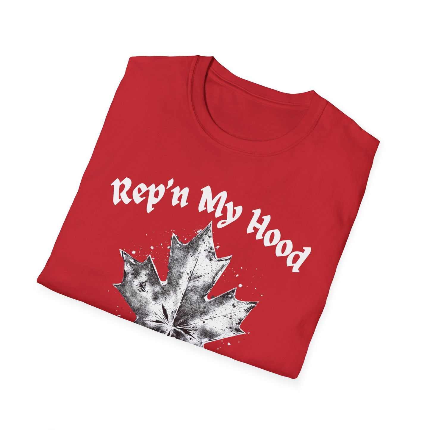 FOREST GLADE +BACK Rep'n My Hood Cool Leaf, T-Shirt, Softstyle Graphic Tee, Unisex Casual Wear, Support Local Merch, Gift for Community Lovers