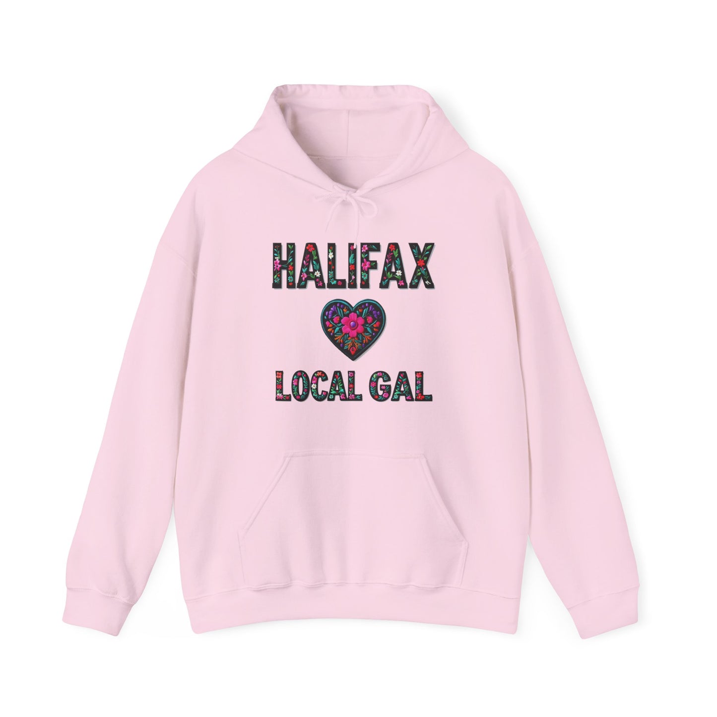 Halifax Local Gal Flower c08-n00-hs005, Hooded Sweatshirt - Unisex Heavy Blend™ Pullover, Casual Hoodie for Every Day, Gift for Friends, Support'n Locals -Local Pride Apparel Support Your Community