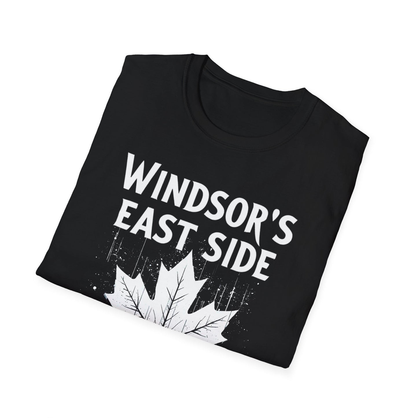 EAST WINDSOR, We Support Our Own 2, Hardcore Local White Leaf T-Shirt, Softstyle Graphic Tee, Unisex Casual Wear, Support Local Merch, Gift for Community Lovers Finkz Windsor