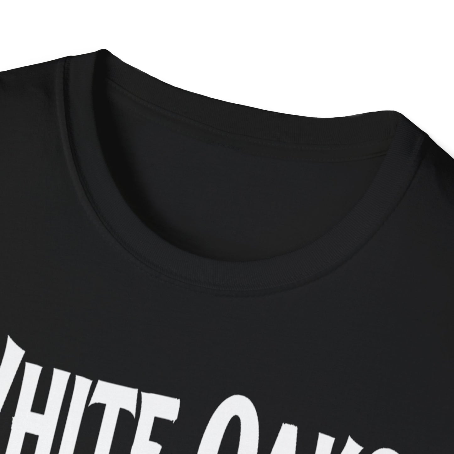 White Oaks Hardcore Rep'n White Leaf T-Shirt, c02-n09-s007 Softstyle Graphic Tee, Unisex Casual Wear, Support'n Locals Merch, Gift for Community Lovers.