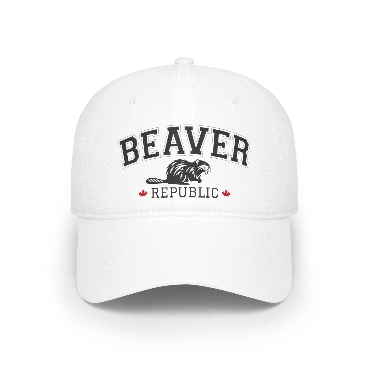 Beaver Republic White Low Profile Baseball Cap, Adjustable Hat, Outdoor Gear, Casual Style, Gift for Nature Lovers