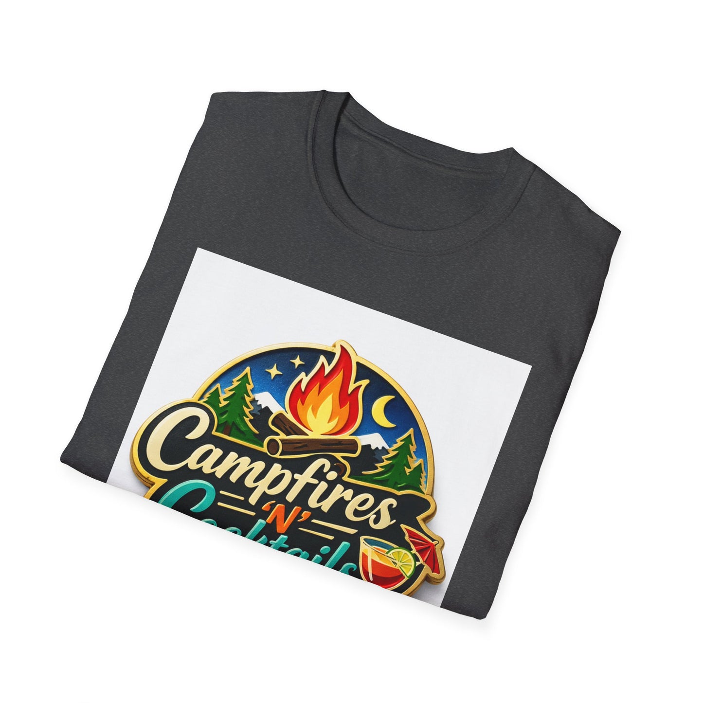 Campfire'N Cocktails T-Shirt, Softstyle, Unisex - CampfireNCocktails.com