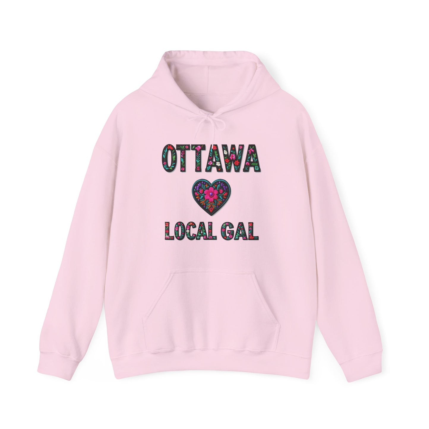 Ottawa Local Gal Flower c07-n00-hs005, Hooded Sweatshirt -  Unisex Heavy Blend™ Pullover, Casual Hoodie for Every Day, Gift for Friends, Support'n Locals -Local Pride Apparel Support Your Community