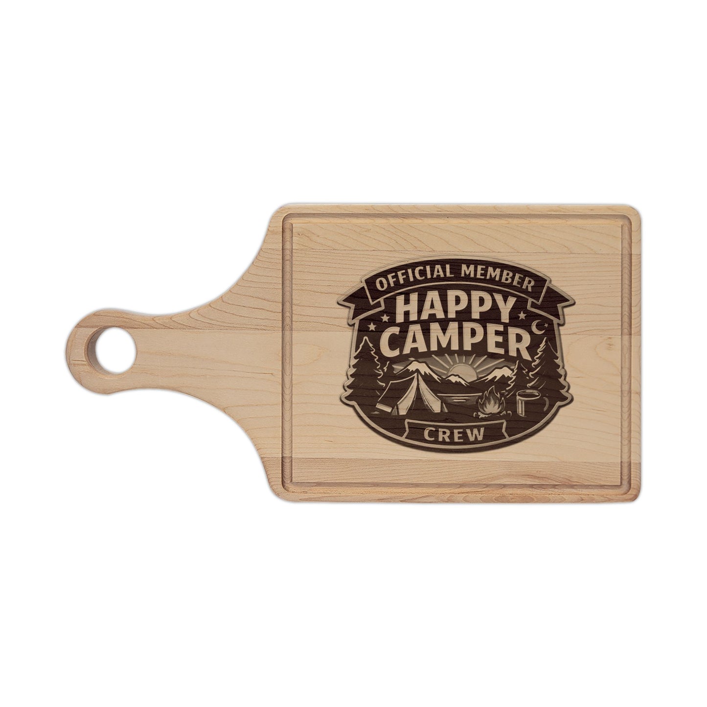 Cutting Board - Engraved Campfire Compass Wooden Cutting Board — Rustic Outdoor BBQ Gift  - High Shipping Rate HappyCamperCrew.com other