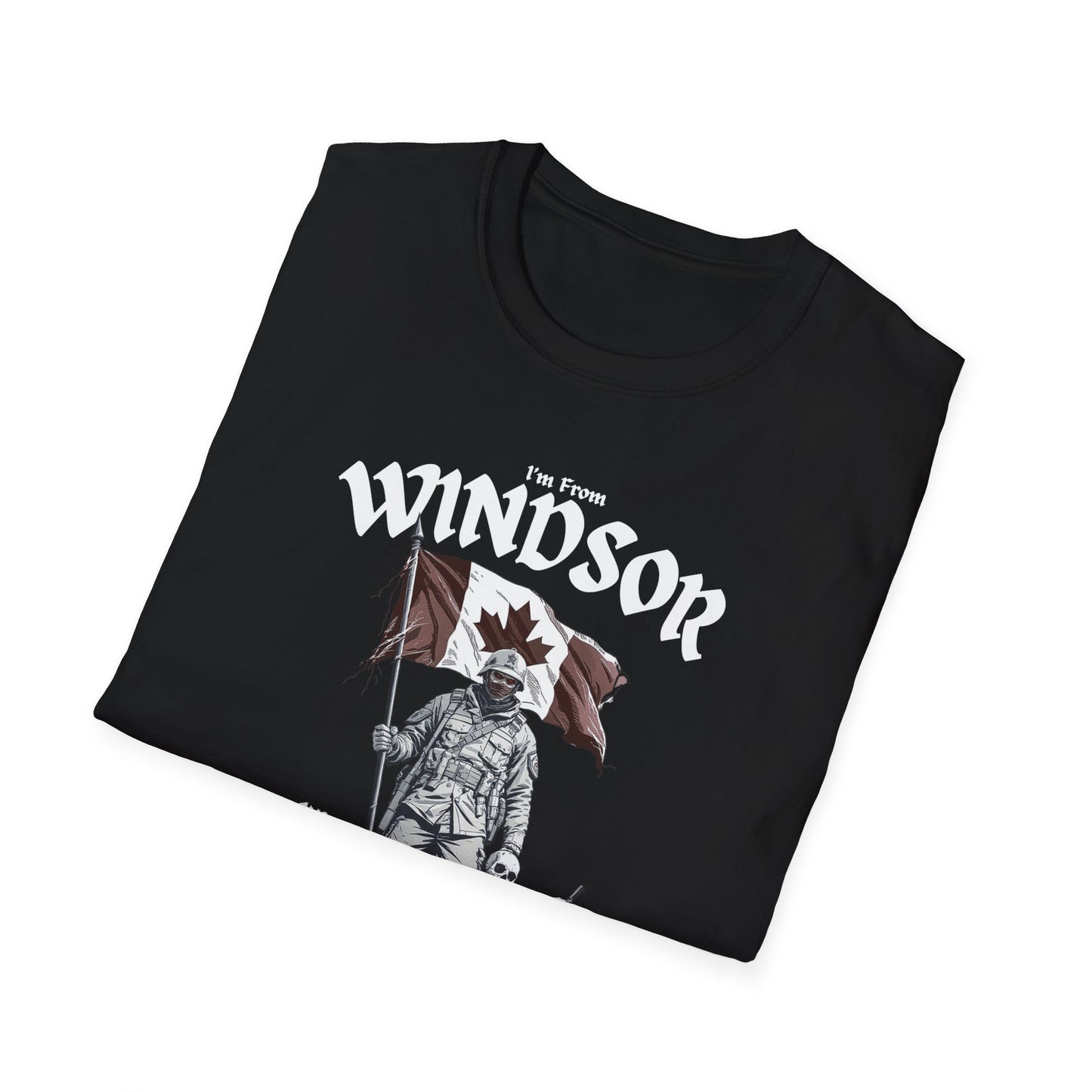 Windsor Underestimate Guy T-Shirt, c01-n00-s002 Softstyle Graphic Tee, Unisex Casual Wear, Support'n Locals Merch, Gift for Community Lovers.