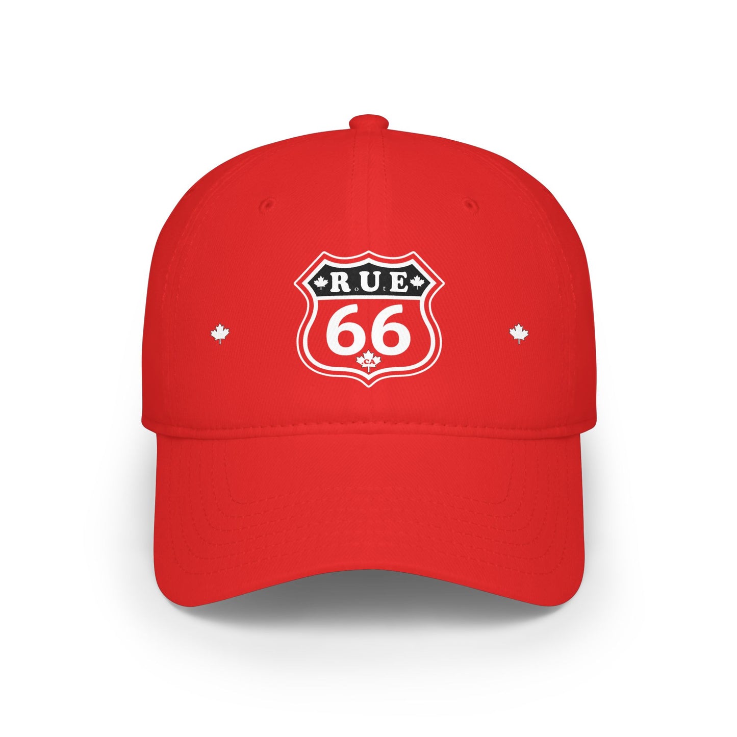 Rue 66 Low Profile Baseball Cap Red, Adjustable Hat, Outdoor Gear, Casual Style, Gift for Nature Lovers - rue66.ca