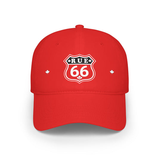 Rue 66 Low Profile Baseball Cap Red, Adjustable Hat, Outdoor Gear, Casual Style, Gift for Nature Lovers - rue66.ca