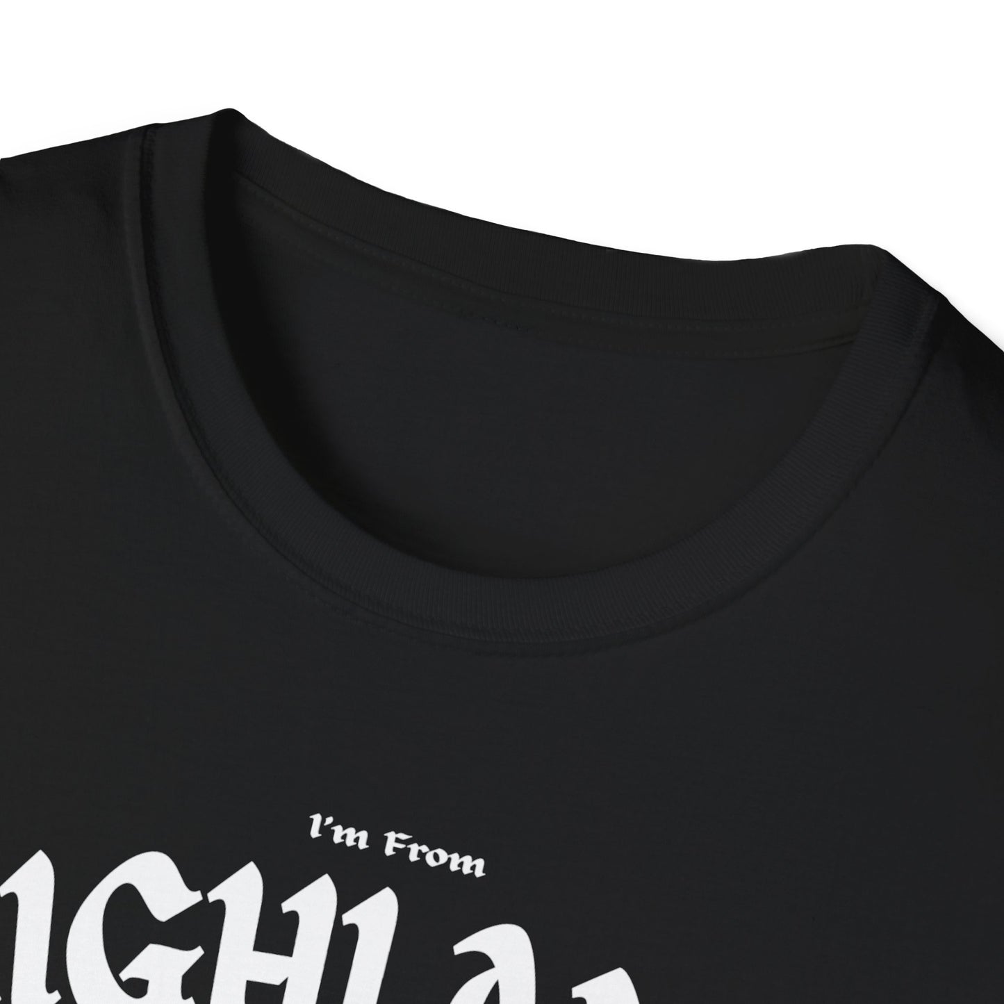 Highland Underestimate Gal T-Shirt, c02-n05-s001 Softstyle Graphic Tee, Unisex Casual Wear, Support'n Locals Merch, Gift for Community Lovers.