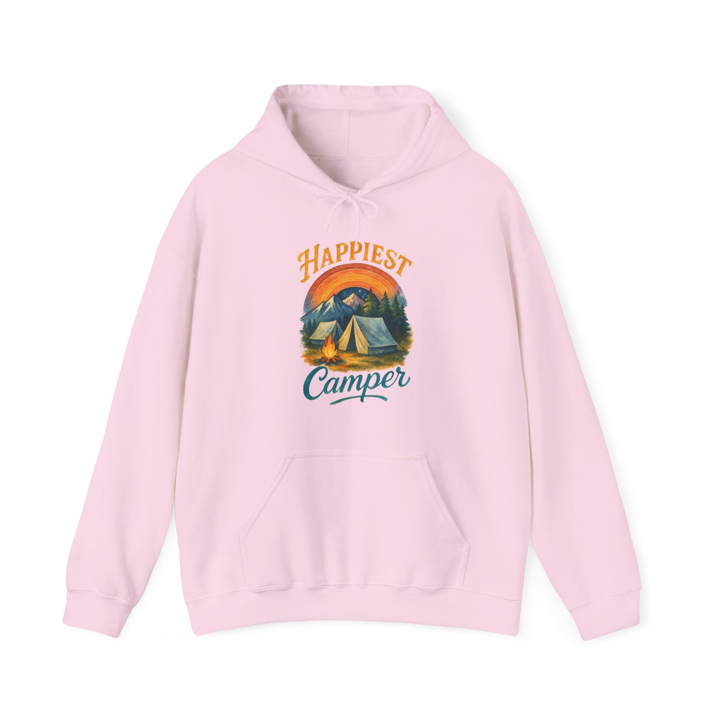 Happiest Camper Hoodie | HappyCamperCrew.Com 100% Authentic | Cozy Camping Hoodie | Unisex Hooded Sweatshirt for Nature Lovers, Casual Wear, Gift for Him/Her, Outdoor Adventures, Cozy Days & Warm Nights by the Campfire