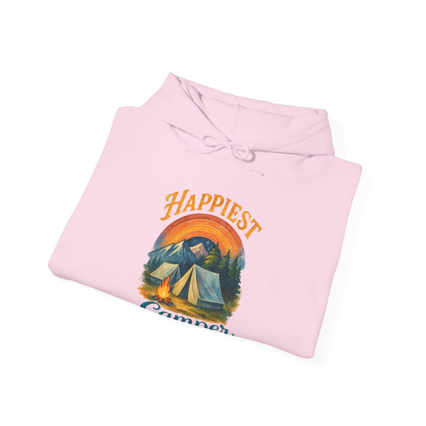 Happiest Camper Hoodie | HappyCamperCrew.Com 100% Authentic | Cozy Camping Hoodie | Unisex Hooded Sweatshirt for Nature Lovers, Casual Wear, Gift for Him/Her, Outdoor Adventures, Cozy Days & Warm Nights by the Campfire