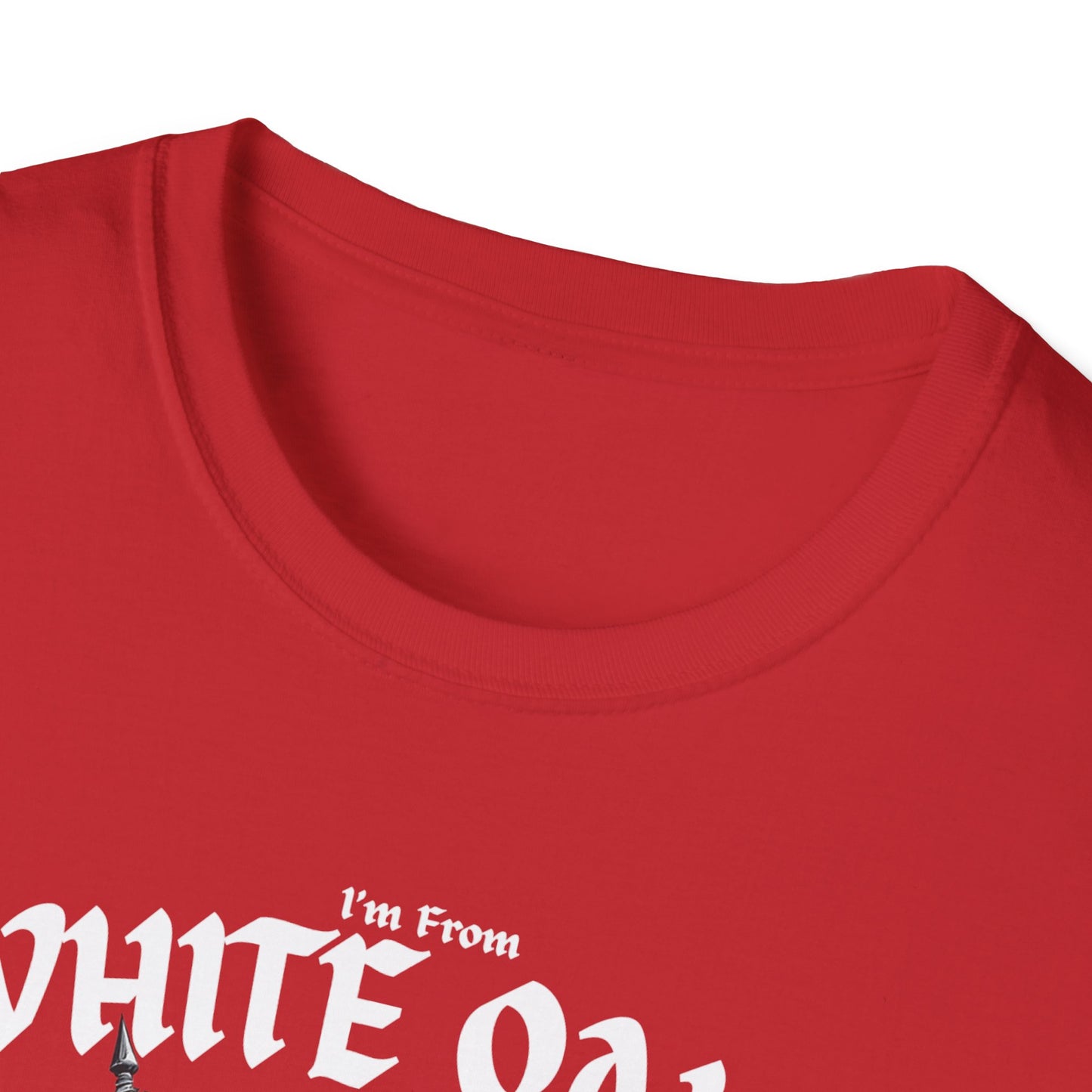 White Oaks Underestimate Guy T-Shirt, c02-n09-s002 Softstyle Graphic Tee, Unisex Casual Wear, Support'n Locals Merch, Gift for Community Lovers.