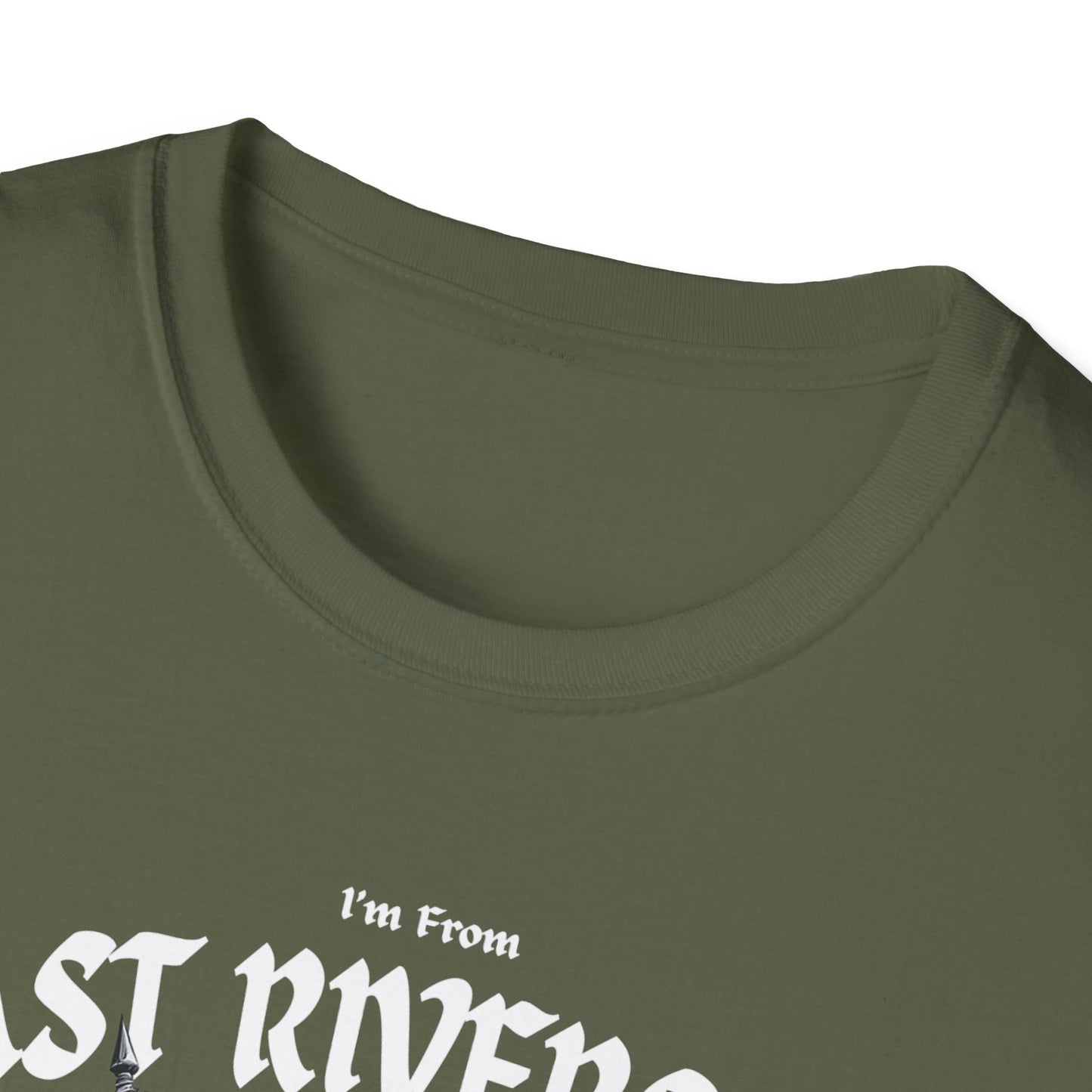 East Riverside Underestimate Guy T-Shirt, c01-n06-s002 Softstyle Graphic Tee, Unisex Casual Wear, Support'n Locals Merch, Gift for Community Lovers.