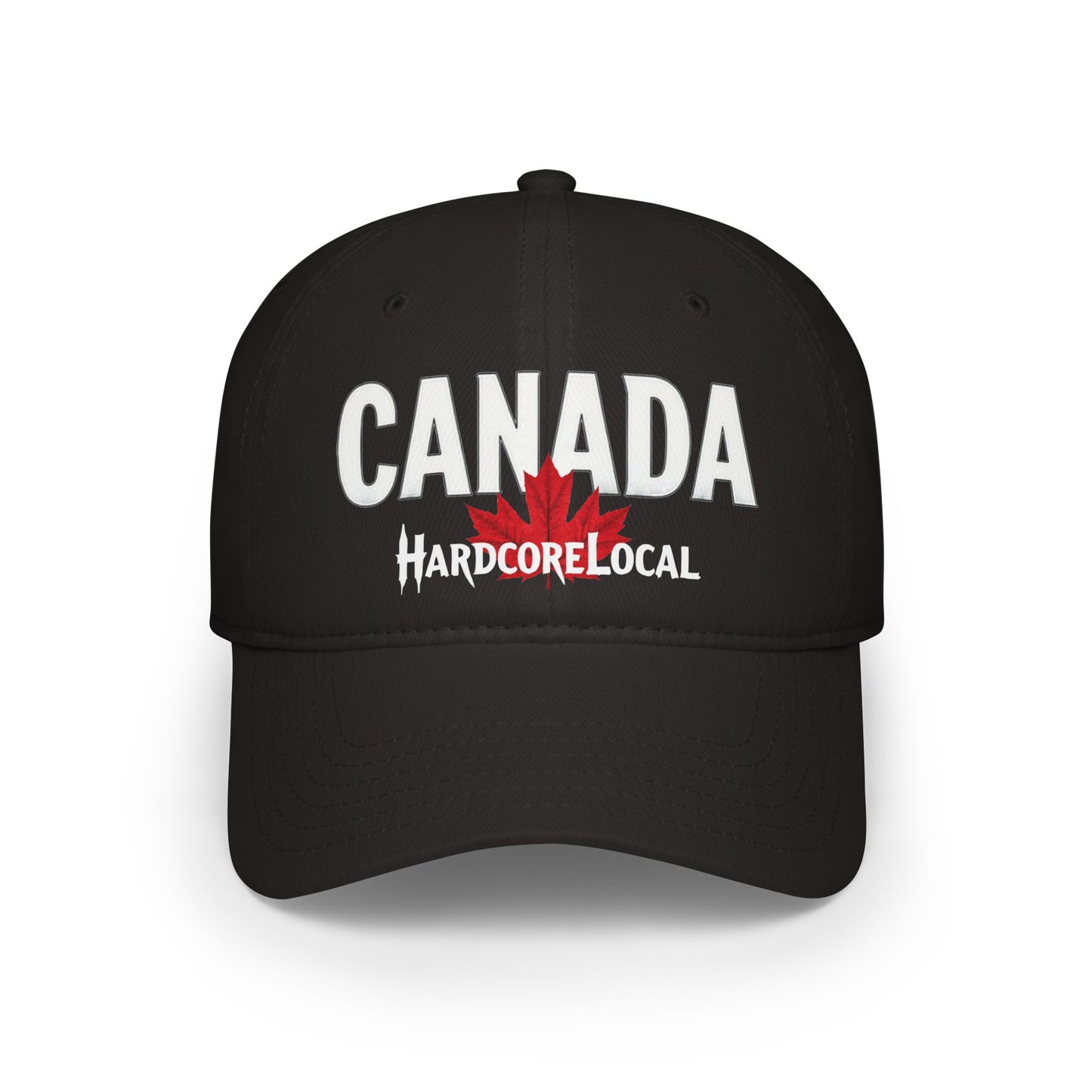 Canada HARDCORE LOCAL Red LEAF Low Profile Baseball Cap - Hat for Community Lovers