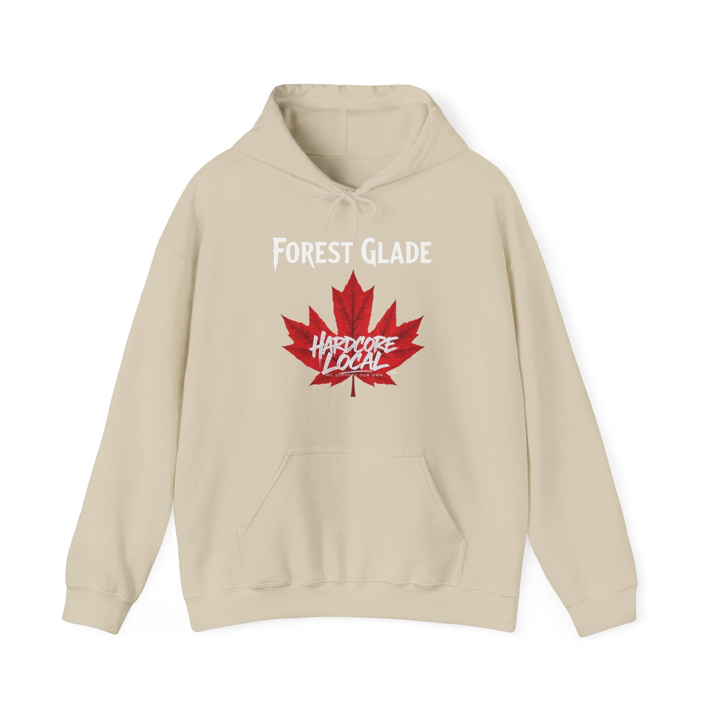 FOREST GLADE RED LEAF HARDCORE LOCAL Hooded Sweatshirt - Unisex Heavy Blend™ Pullover, Casual Hoodie for Every Day, Gift for Friends, Local Pride Apparel Support Your Community Finkz 49