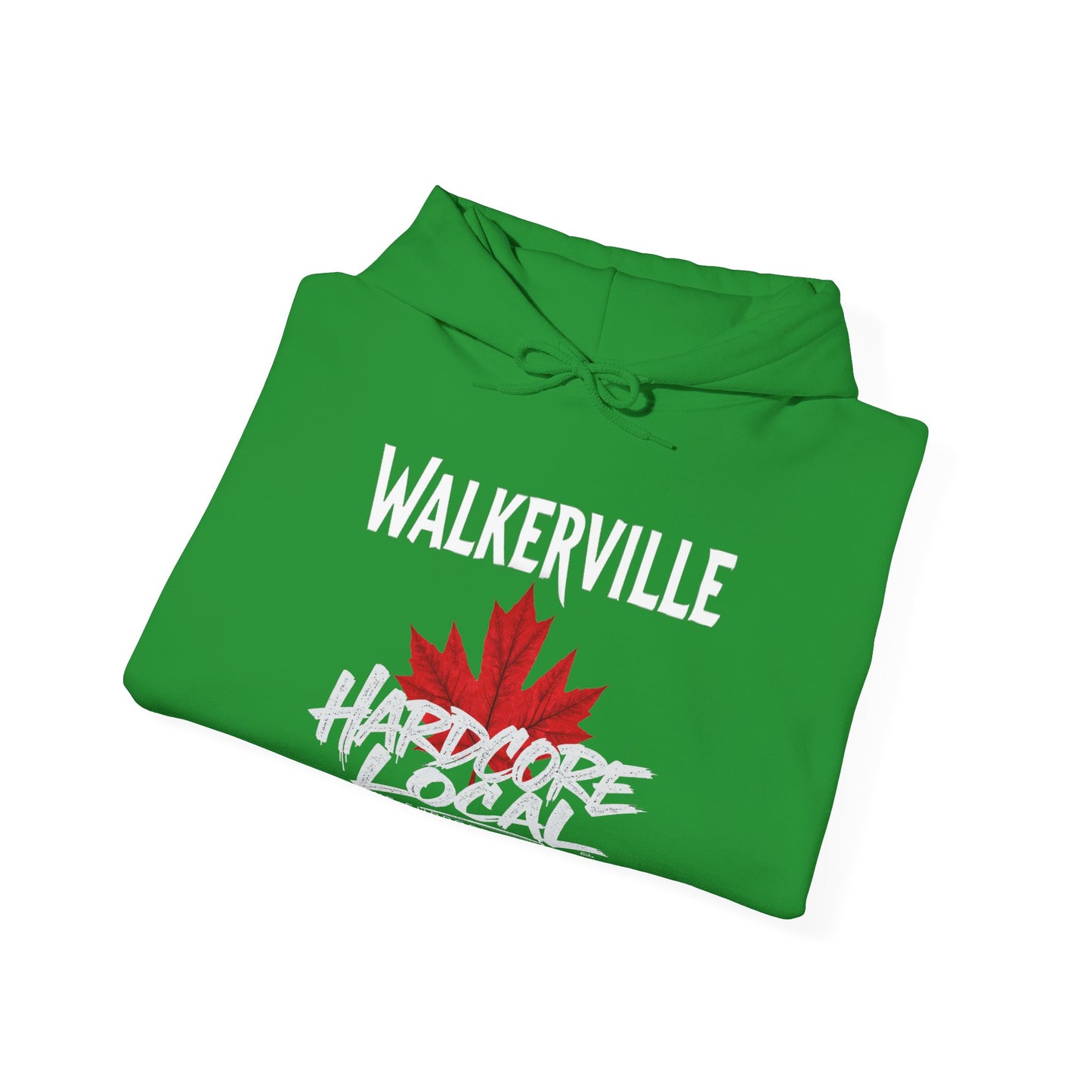 Walkerville HARDCORE LOCAL red leaf, Hooded Sweatshirt - c01-n07-hs006 Unisex Heavy Blend™ Pullover, Casual Hoodie for Every Day, Gift for Friends, Support'n Locals -Local Pride Apparel Support Your Community