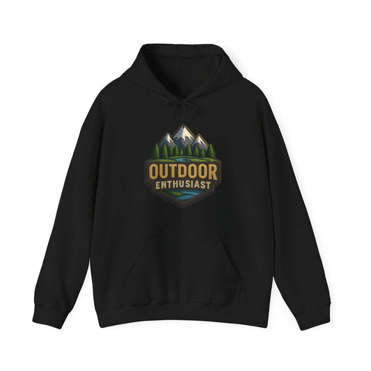 Outdoor Enthusiast Dark Hoodie | OutdoorEnthusiast.Ca 100% Authentic | Cozy Camping Hoodie | Unisex Hooded Sweatshirt for Nature Lovers, Casual Wear, Gift for Him/Her, Outdoor Adventures......