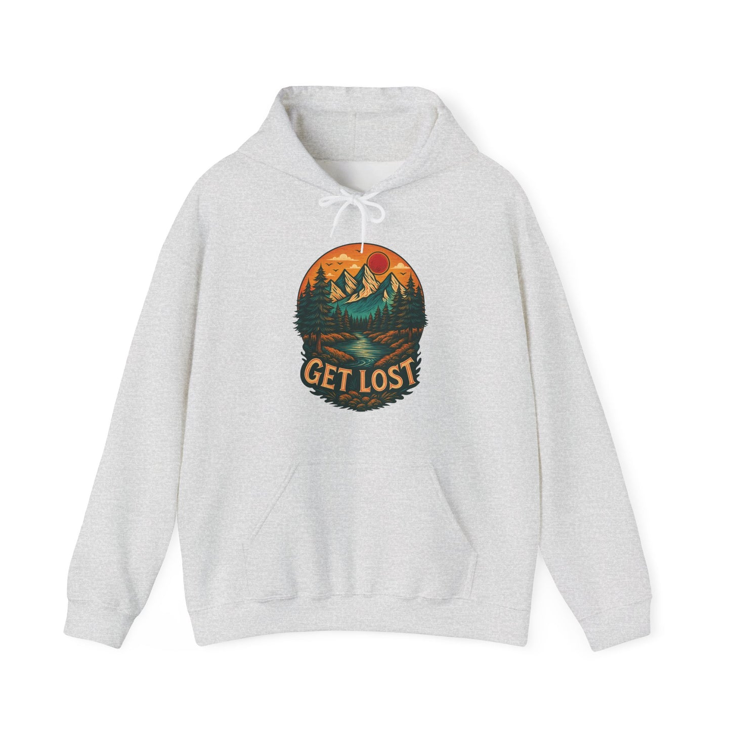 Get Lost Hoodie | HappyCamperCrew.Com 100% Authentic | Cozy Camping Hoodie | Unisex Hooded Sweatshirt for Nature Lovers, Casual Wear, Gift for Him/Her, Outdoor Adventures, Cozy Days & Warm Nights by the Campfire