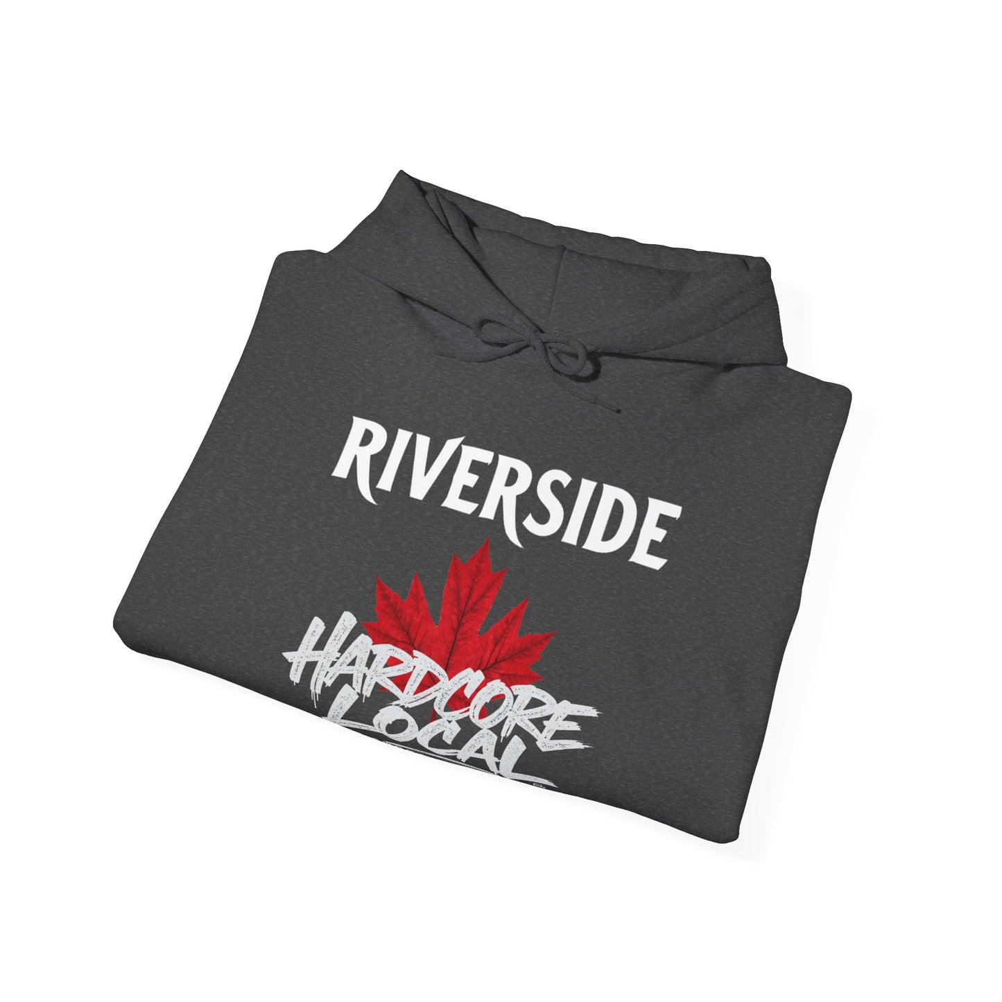 Riverside RED LEAF HARDCORE LOCAL Hooded Sweatshirt - Unisex Heavy Blend™ Pullover, c01-n05-hs006Casual Hoodie for Every Day, Gift for Friends, Local Pride Apparel Support Your Community Finkz 49