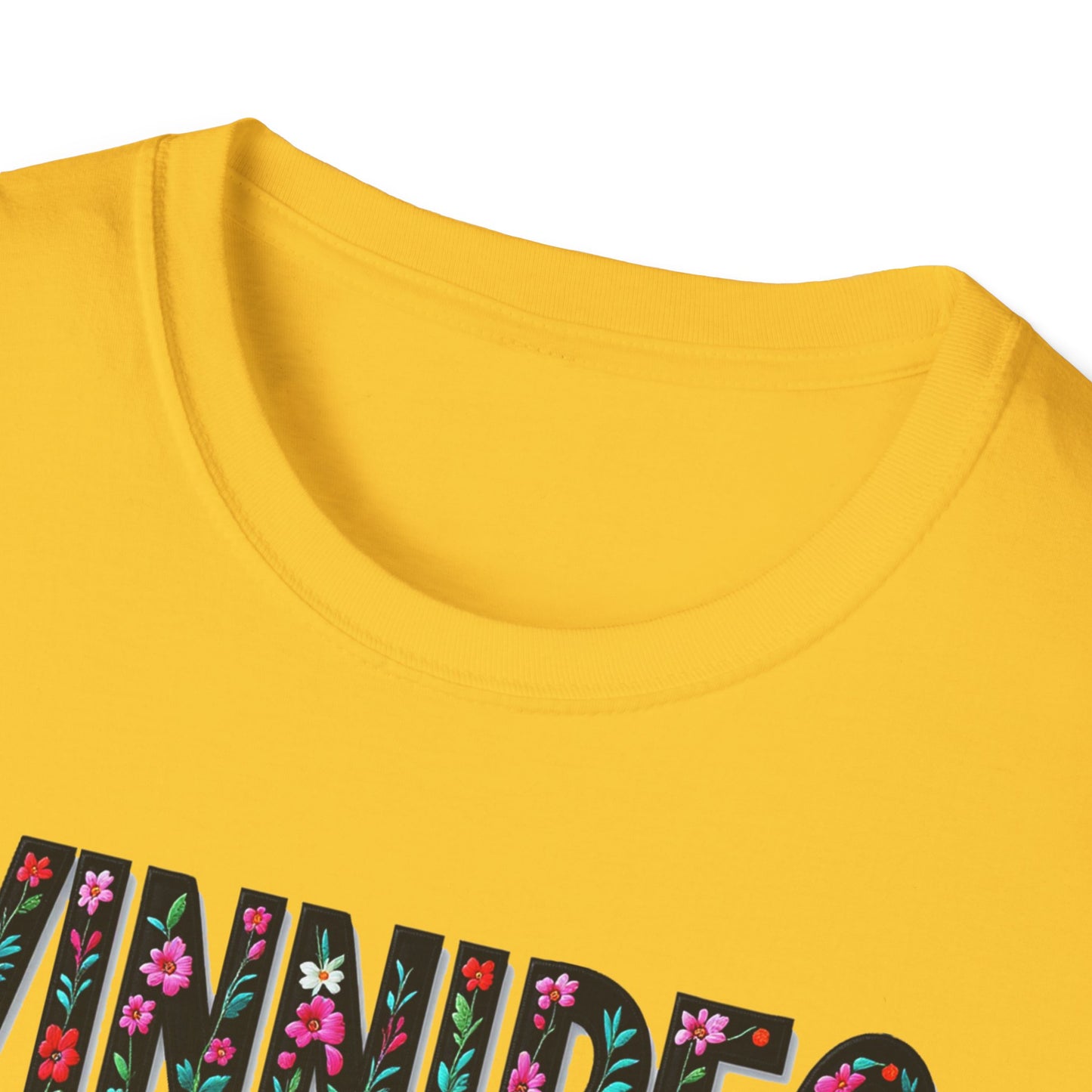 Winnipeg Local Gal Flower-Heart T-Shirt, c09-n00-s005 Softstyle Graphic Tee, Unisex Casual Wear, Support Local Merch, Gift for Community Lovers, Finkz WINDSOR