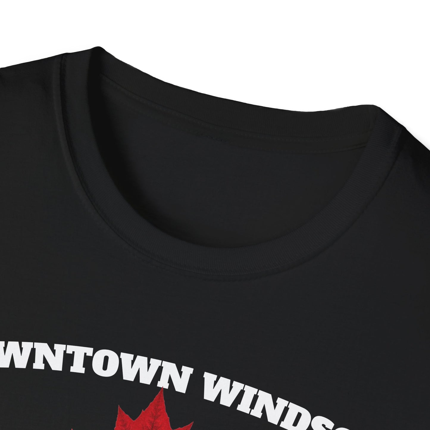 DOWNTOWN WINDSOR Local Gal Red Leaf T-Shirt, Softstyle Graphic Tee, Unisex Casual Wear, Support Local Merch, Gift for Community Lovers, Finkz Windsor