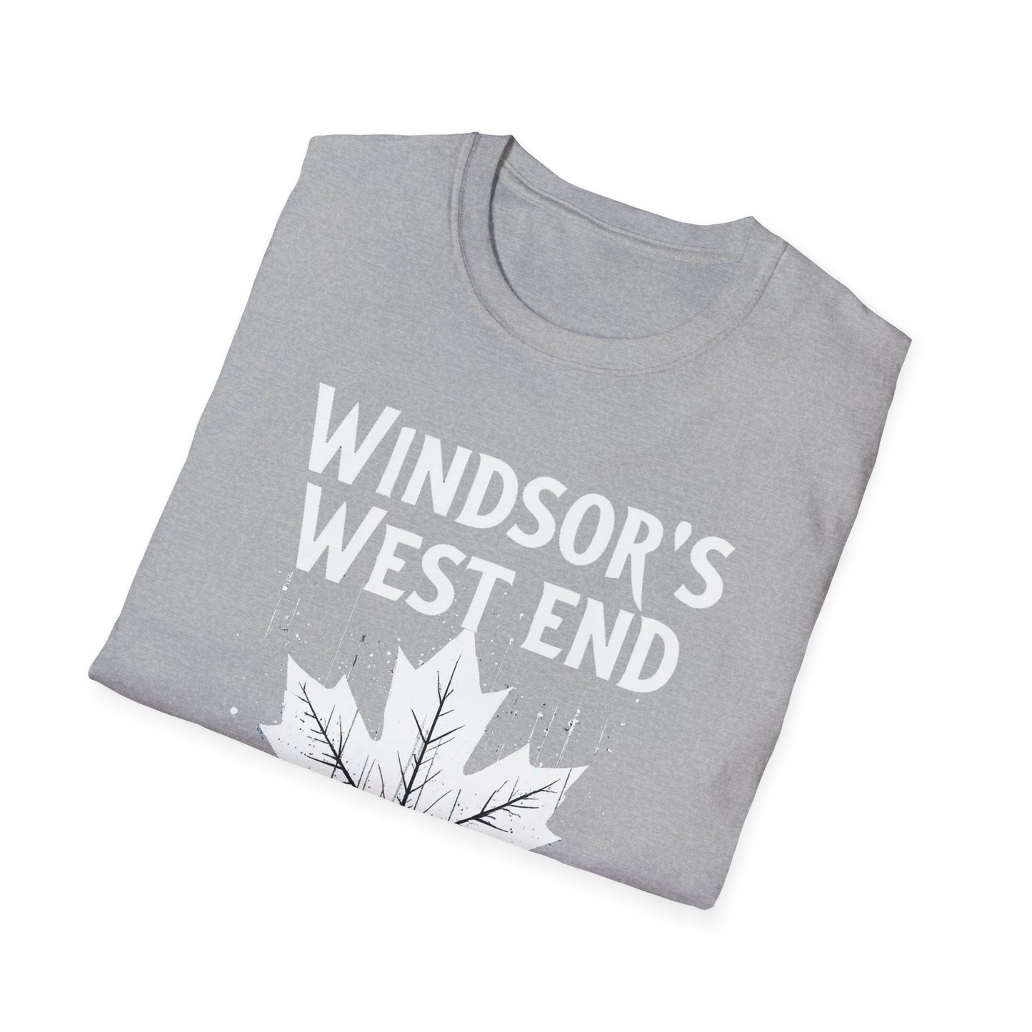 WINDSOR WEST, We Support Our Own 2, Hardcore Local White Leaf T-Shirt, Softstyle Graphic Tee, Unisex Casual Wear, Support Local Merch, Gift for Community Lovers Finkz Windsor