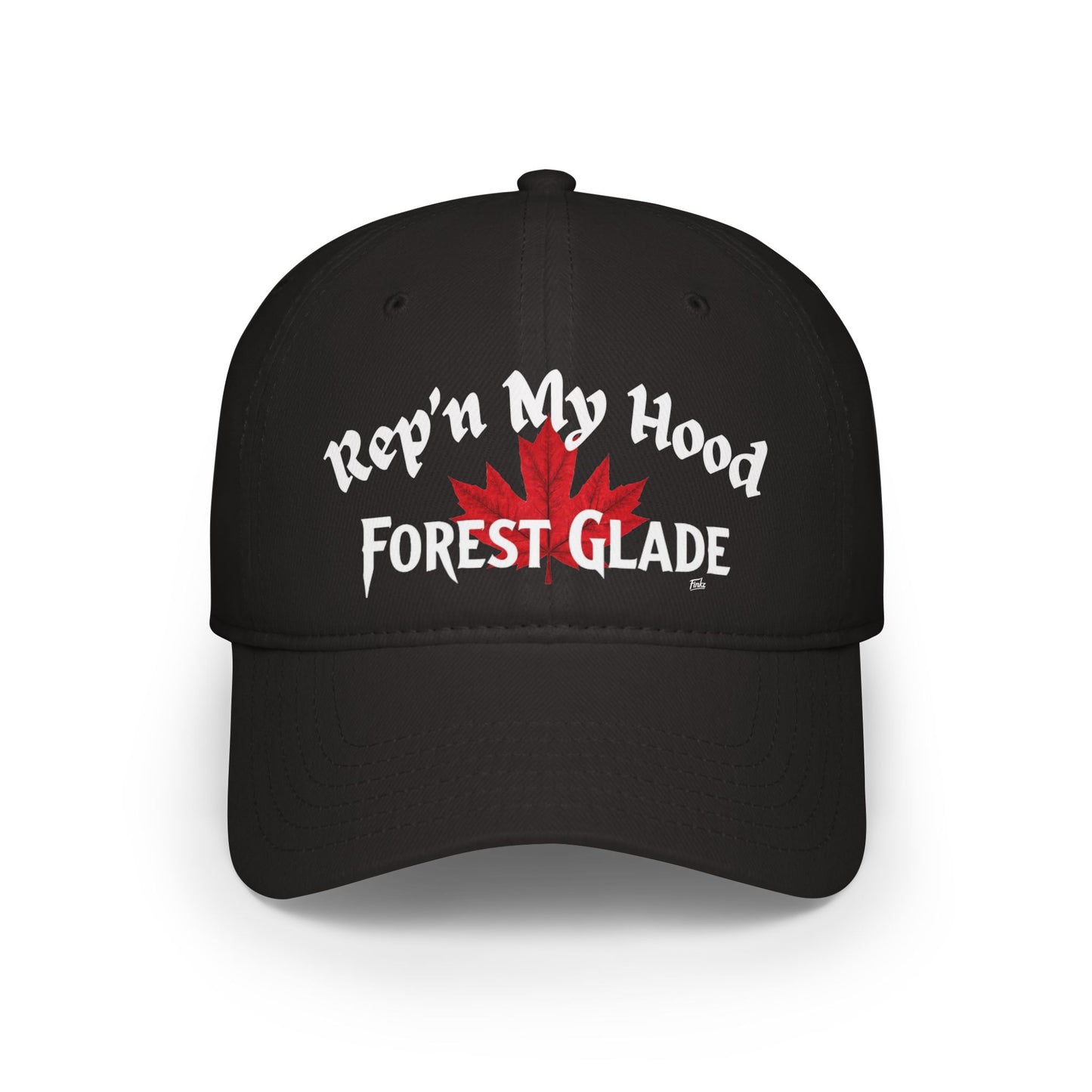 FOREST GLADE Rep'n  BIG LEAF Low Profile Baseball Cap - Red Hat for Community Lovers