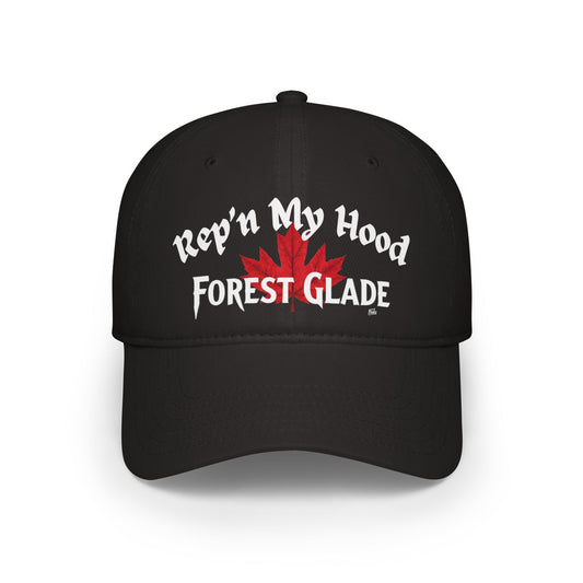 FOREST GLADE Rep'n  BIG LEAF Low Profile Baseball Cap - Red Hat for Community Lovers
