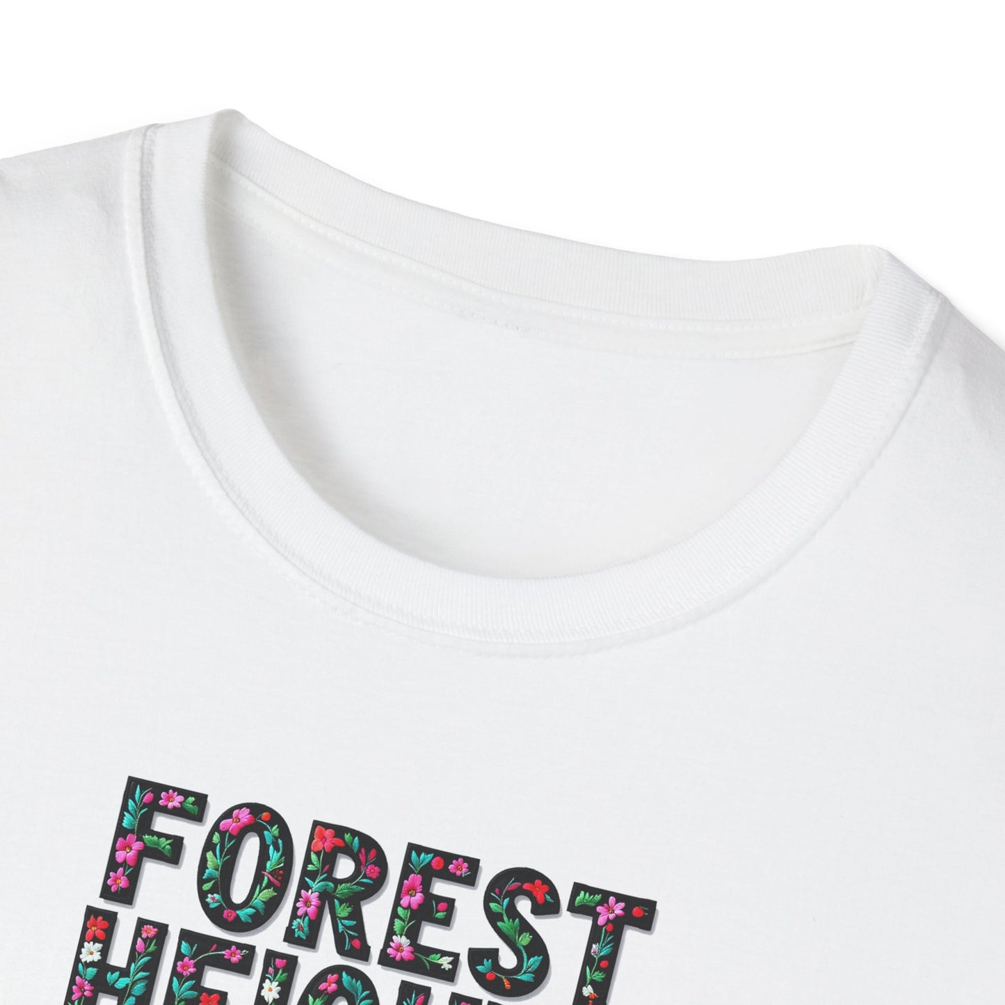 Forest Heights Local Gal Flower-Heart T-Shirt, c03-n03-s05  Softstyle Graphic Tee, Unisex Casual Wear, Support Local Merch, Gift for Community Lovers, Finkz WINDSOR
