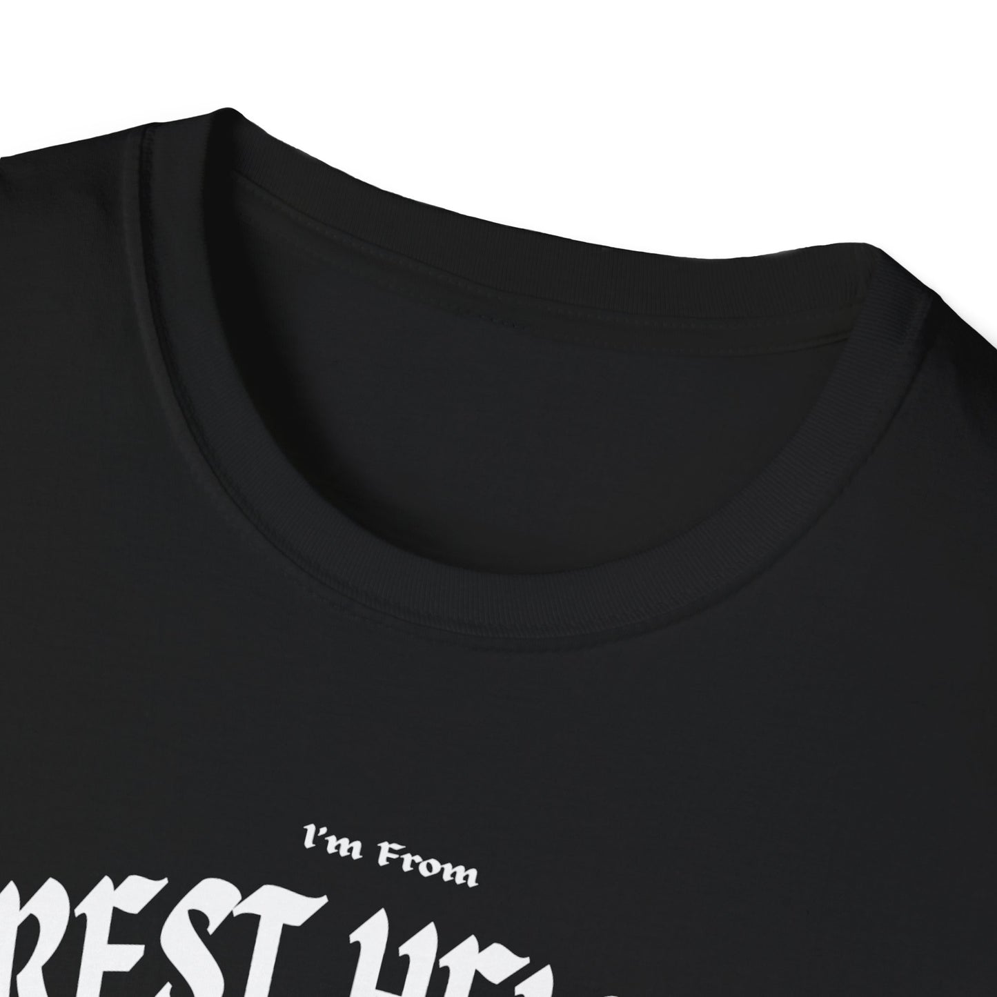 Forest Heights Underestimate Gal T-Shirt, c03-n03-s001 Softstyle Graphic Tee, Unisex Casual Wear, Support'n Locals Merch, Gift for Community Lovers.