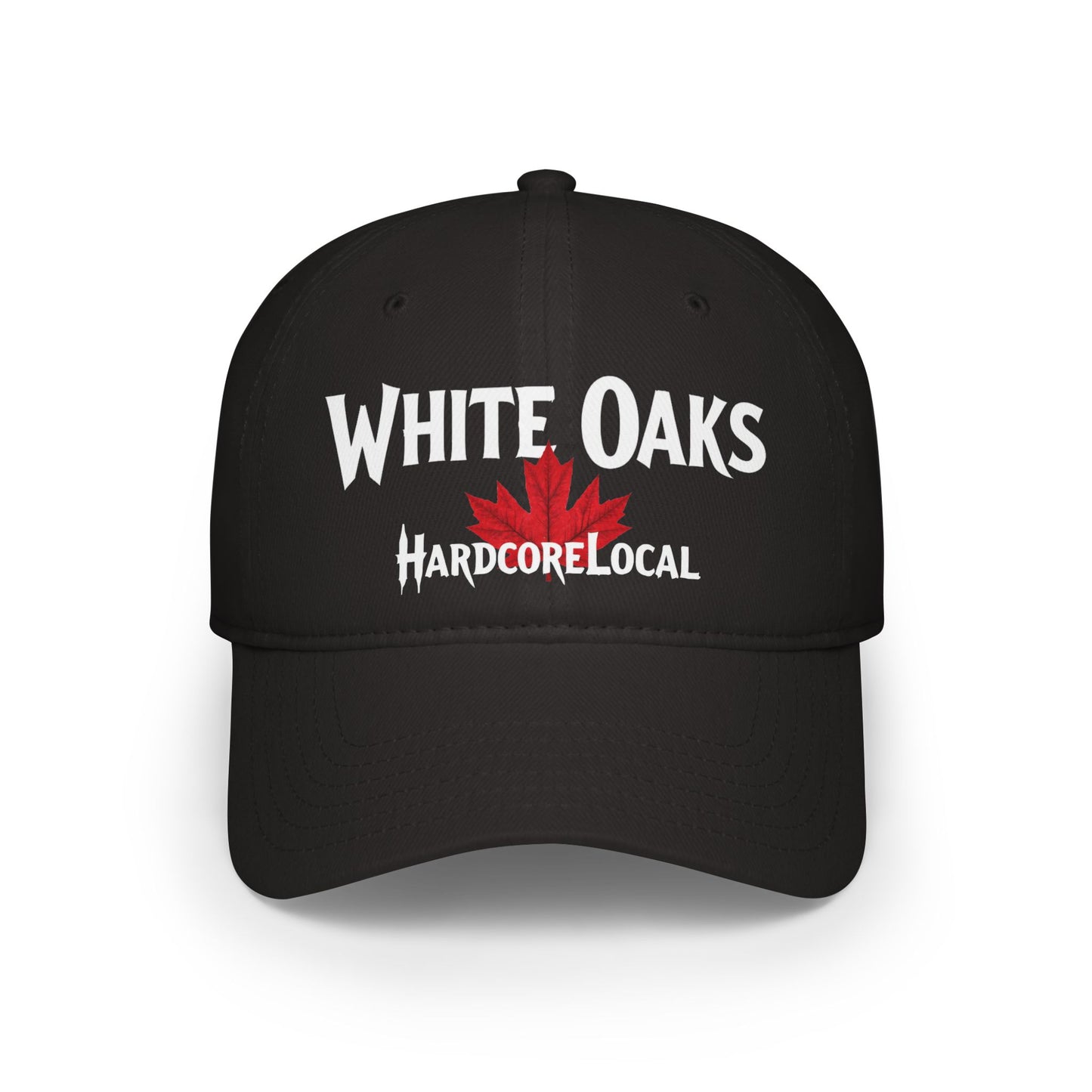White Oaks HARDCORE LOCAL Red LEAF Low Profile Baseball Cap - Hat for Community Lovers
