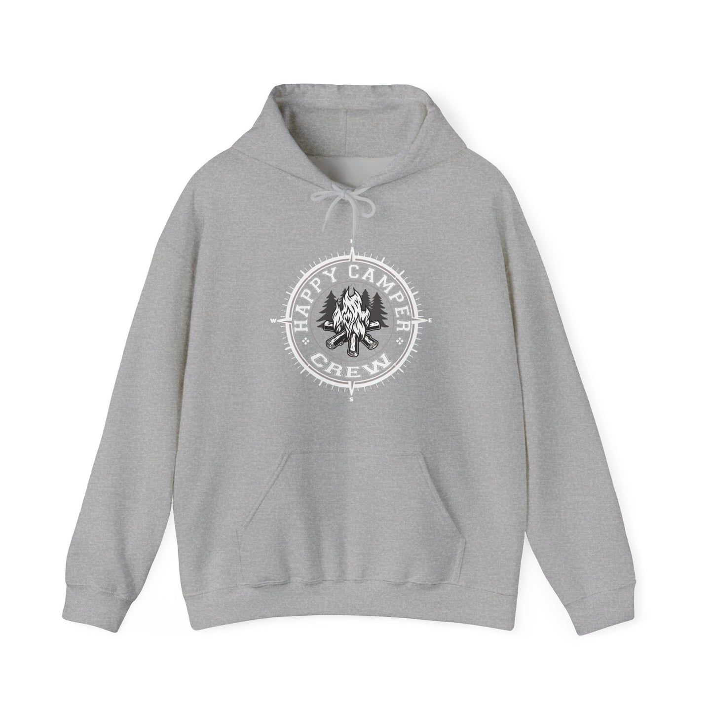Happy Camper Crew Compass Dark Hoodie | HappyCamperCrew.Com 100% Authentic | Cozy Camping Hoodie | Unisex Hooded Sweatshirt for Nature Lovers, Casual Wear, Gift for Him/Her, Outdoor Adventures, Cozy...