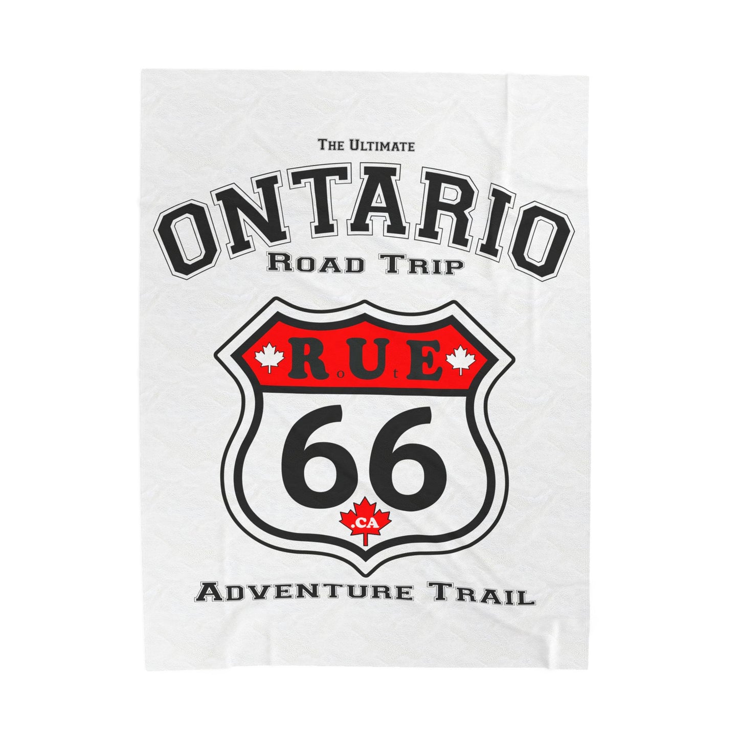 Ontario Rue 66 Blanket  -  Velveteen Plush Blanket — "happycampercrew.com other" Mountain Camper Throw Rue66.ca
