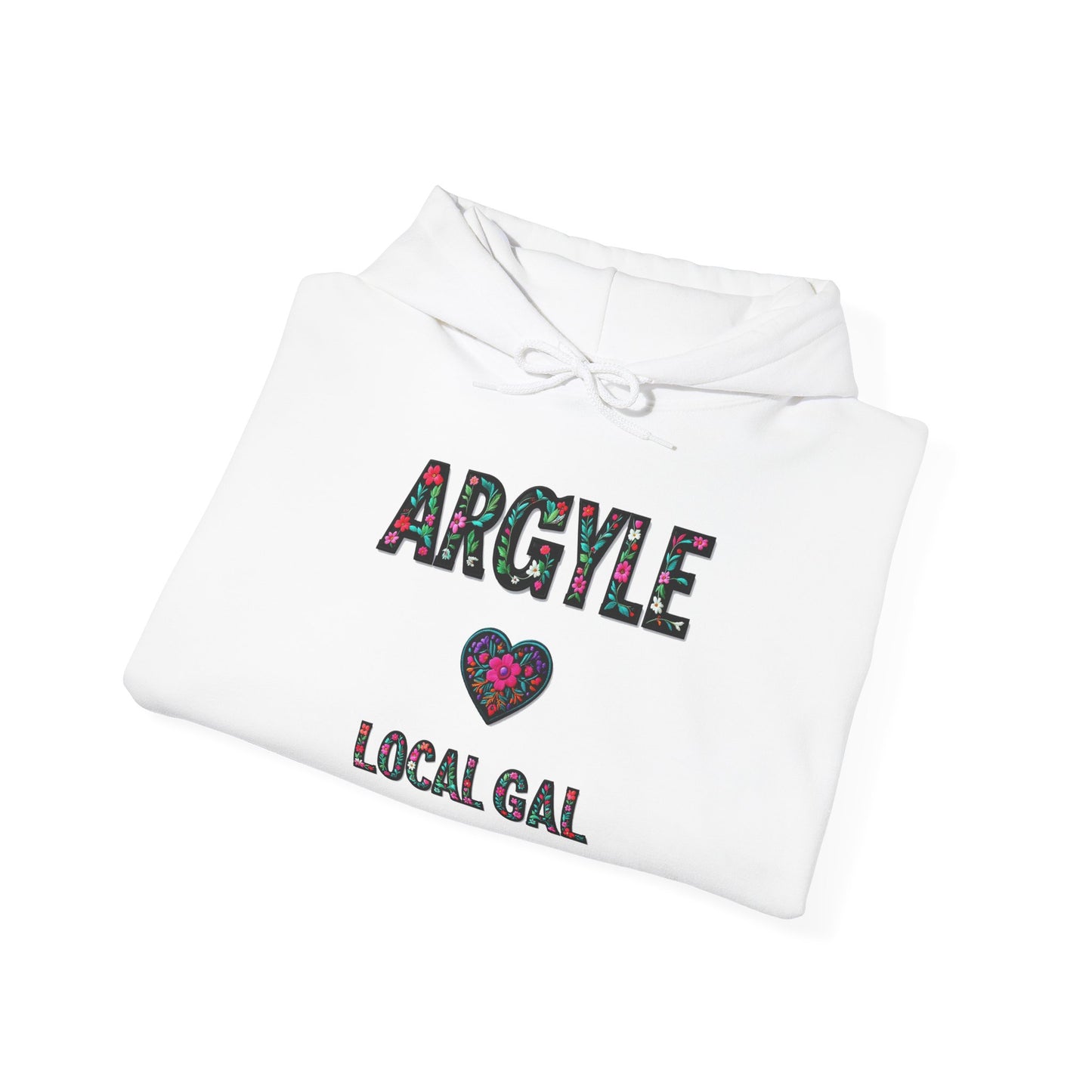 Argyle Local Gal Flower c02-n01-hs005, Hooded Sweatshirt -  Unisex Heavy Blend™ Pullover, Casual Hoodie for Every Day, Gift for Friends, Support'n Locals -Local Pride Apparel Support Your Community