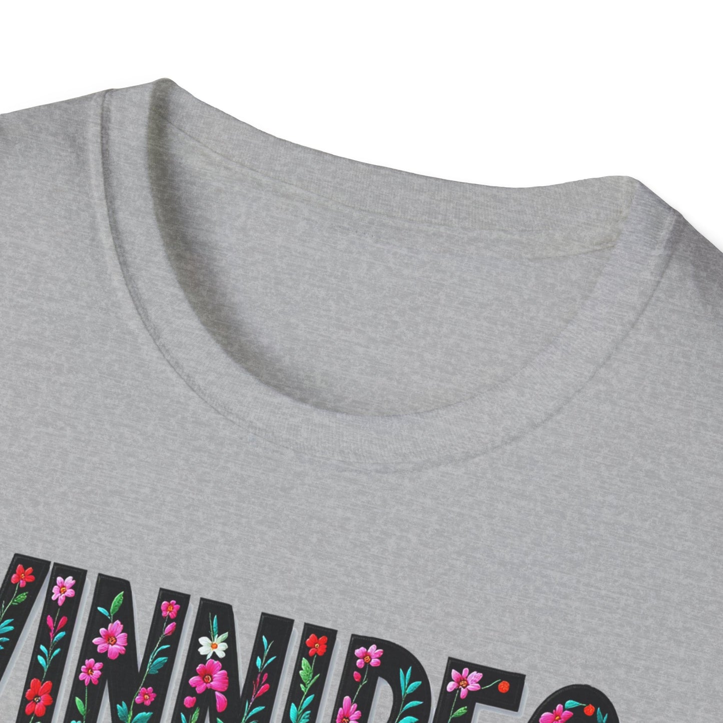 Winnipeg Local Gal Flower-Heart T-Shirt, c09-n00-s005 Softstyle Graphic Tee, Unisex Casual Wear, Support Local Merch, Gift for Community Lovers, Finkz WINDSOR