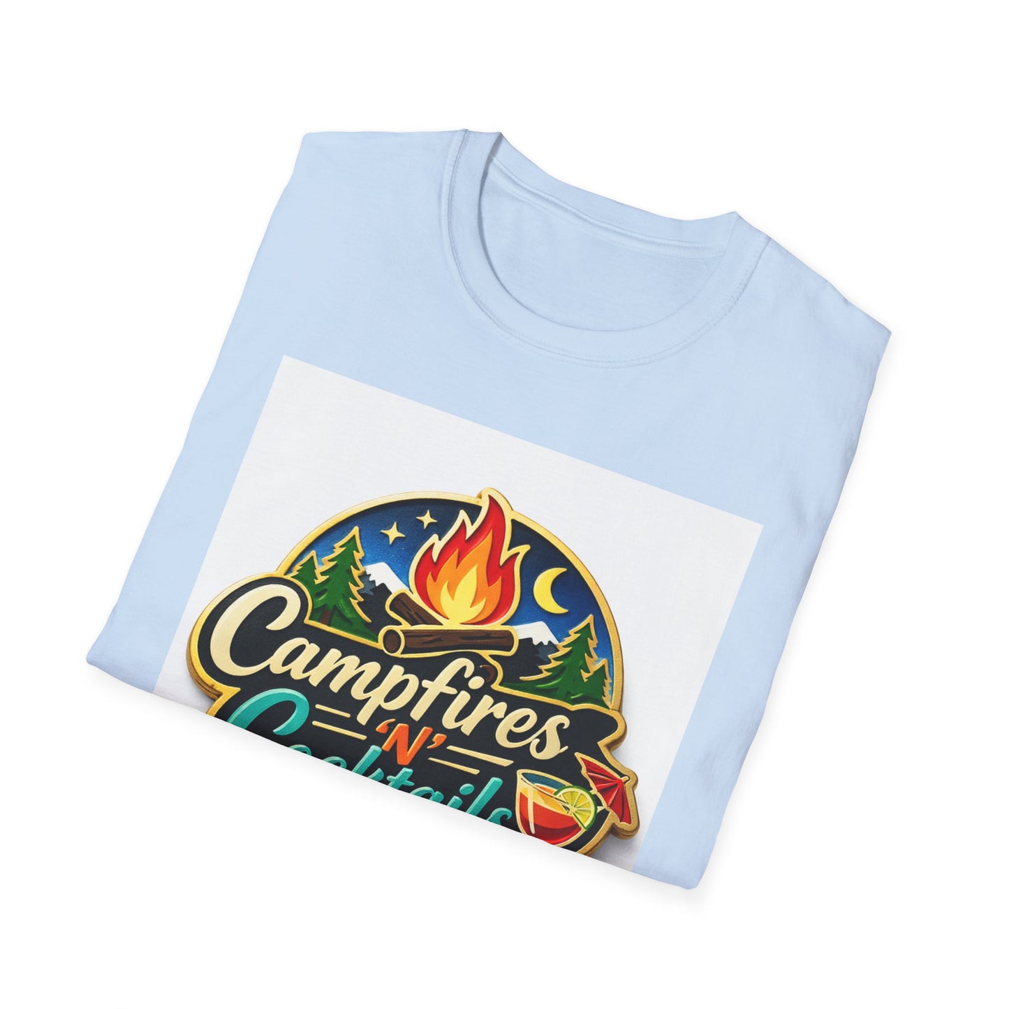 Campfire'N Cocktails T-Shirt, Softstyle, Unisex - CampfireNCocktails.com