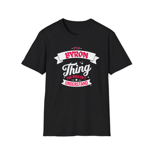 Byron THING T-Shirt, Softstyle Graphic Tee, Unisex Casual Wear, Support'n Locals Merch, Gift for Community Lovers, c02-n02-s003