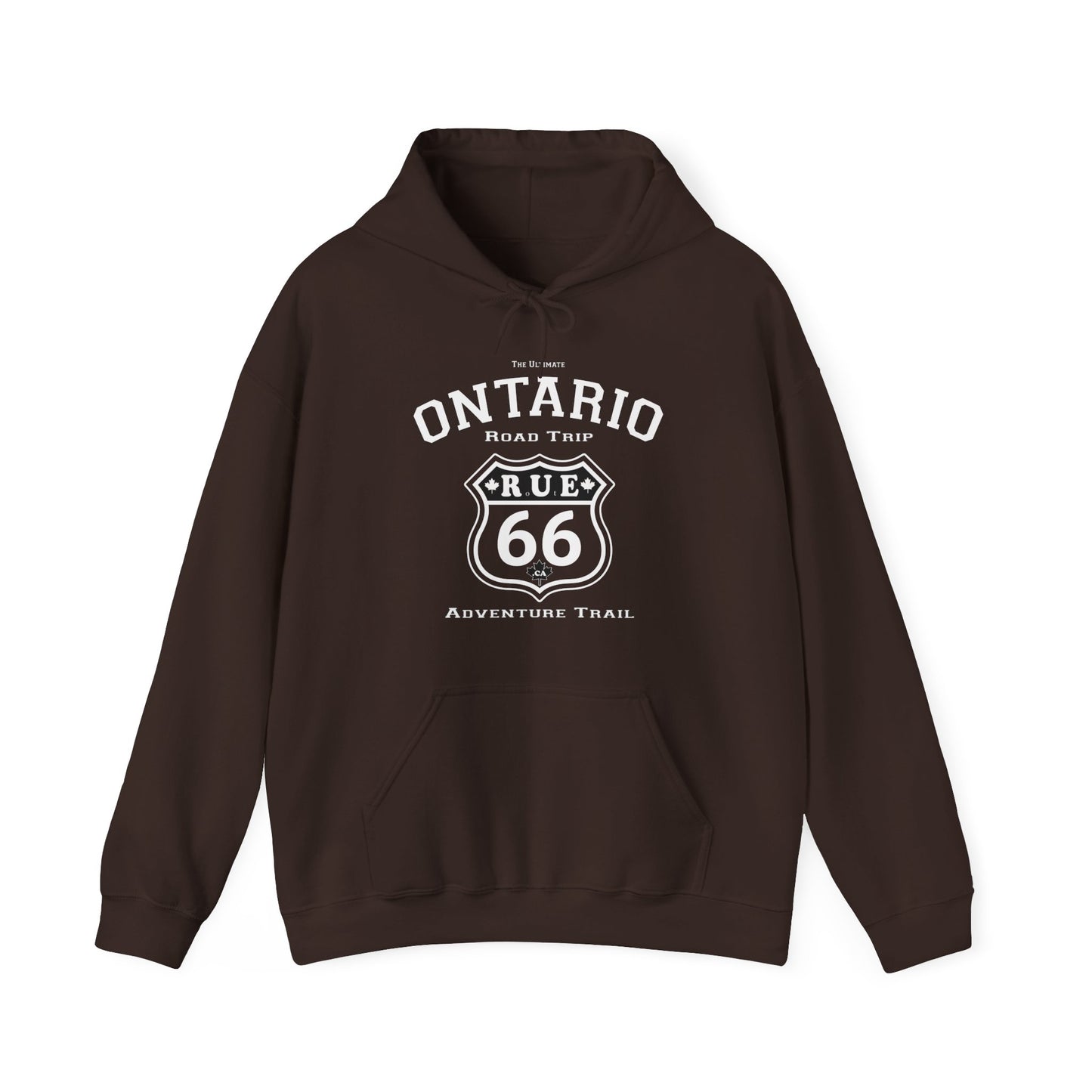 Ontario Road Trip Red | Rue66.ca 100% Authentic | Cozy Camping Hoodie | Unisex Hooded Sweatshirt for Nature Lovers, Casual Wear, Gift for Him/Her, Outdoor Adventures, Cozy...