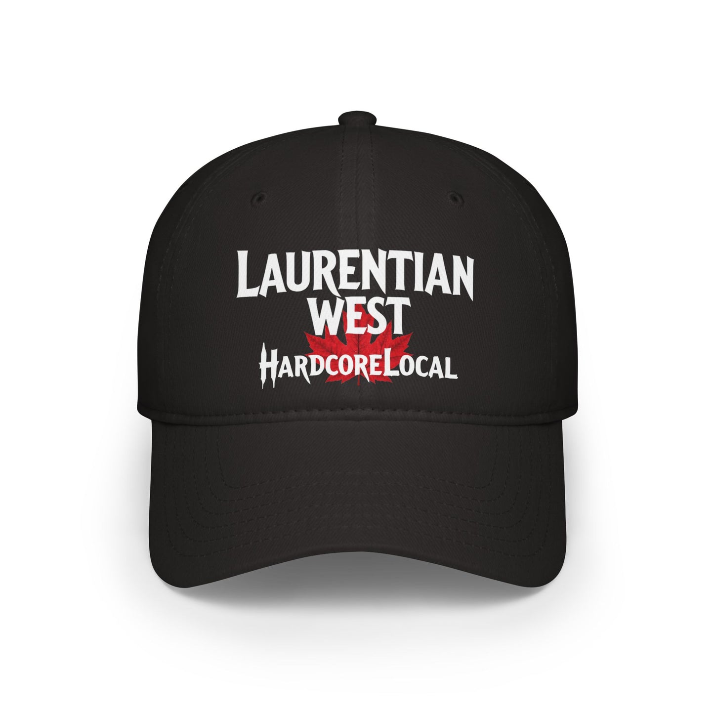 Laurentian West HARDCORE LOCAL Red LEAF Low Profile Baseball Cap - Hat for Community Lovers