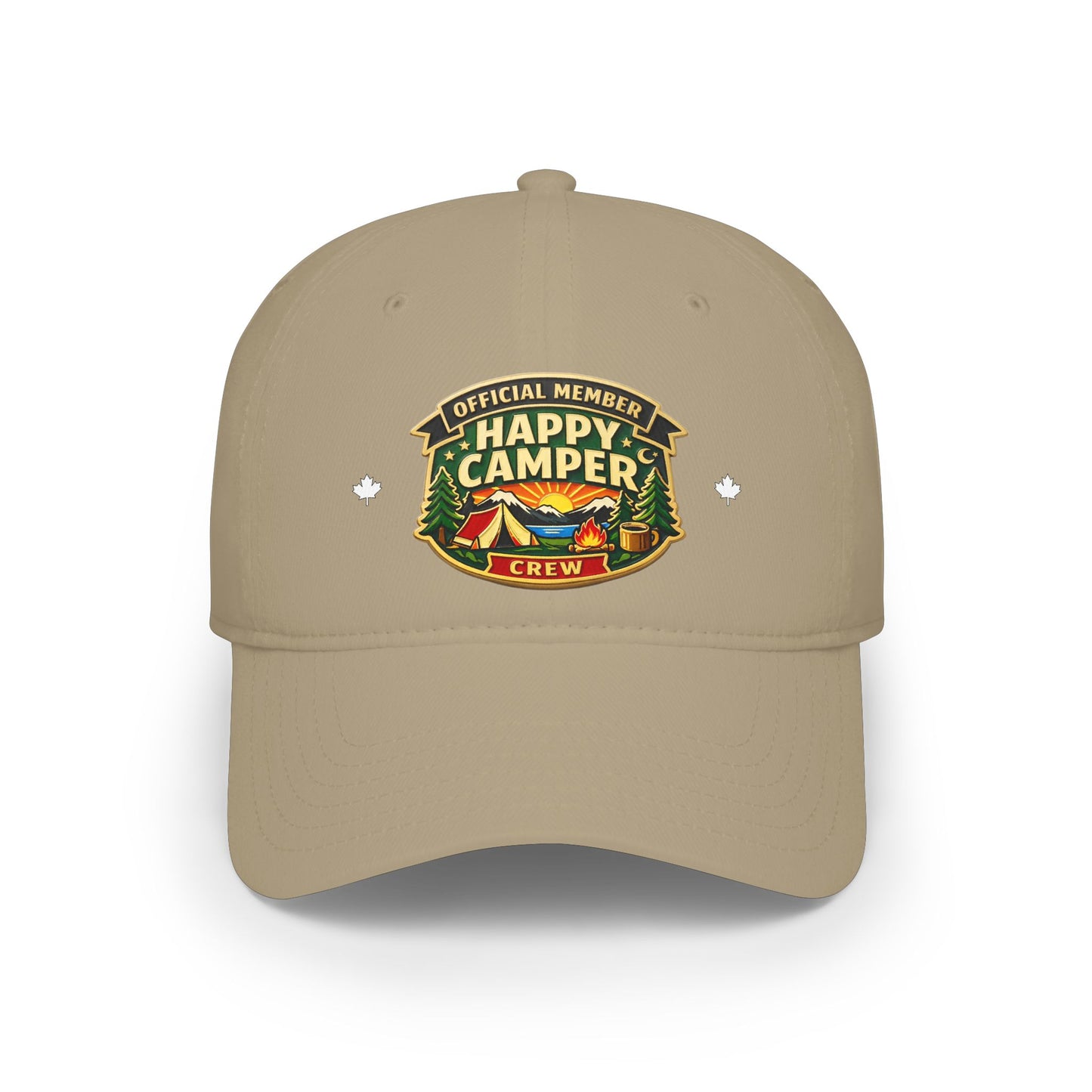 Official Member Happy Camper Crew Red Low Profile Baseball Cap, Adjustable Hat, Outdoor Gear, Casual Style, Gift for Nature Lovers HappyCamperCrew.com