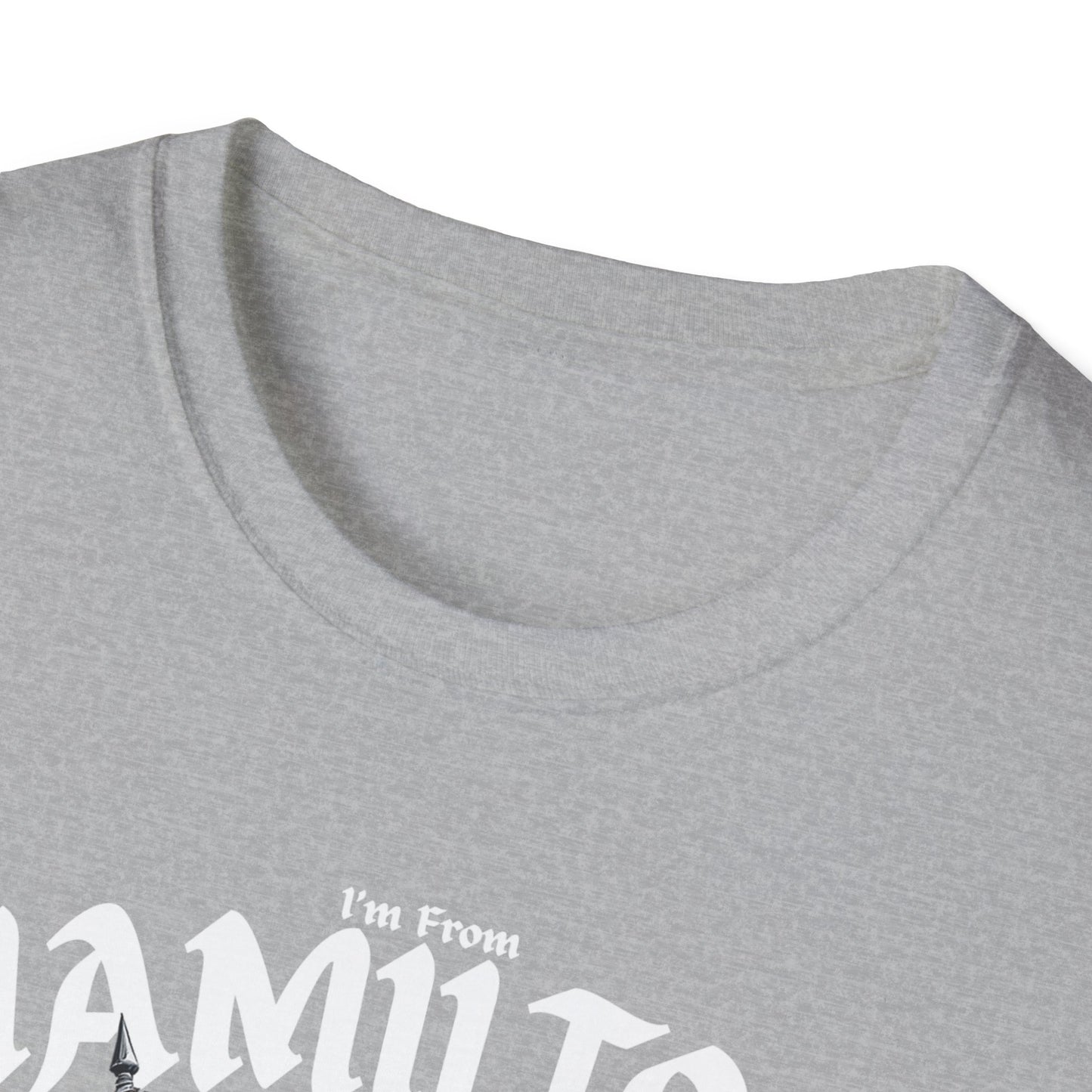 Hamilton Underestimate Guy T-Shirt, c04-n00-s002 Softstyle Graphic Tee, Unisex Casual Wear, Support'n Locals Merch, Gift for Community Lovers.
