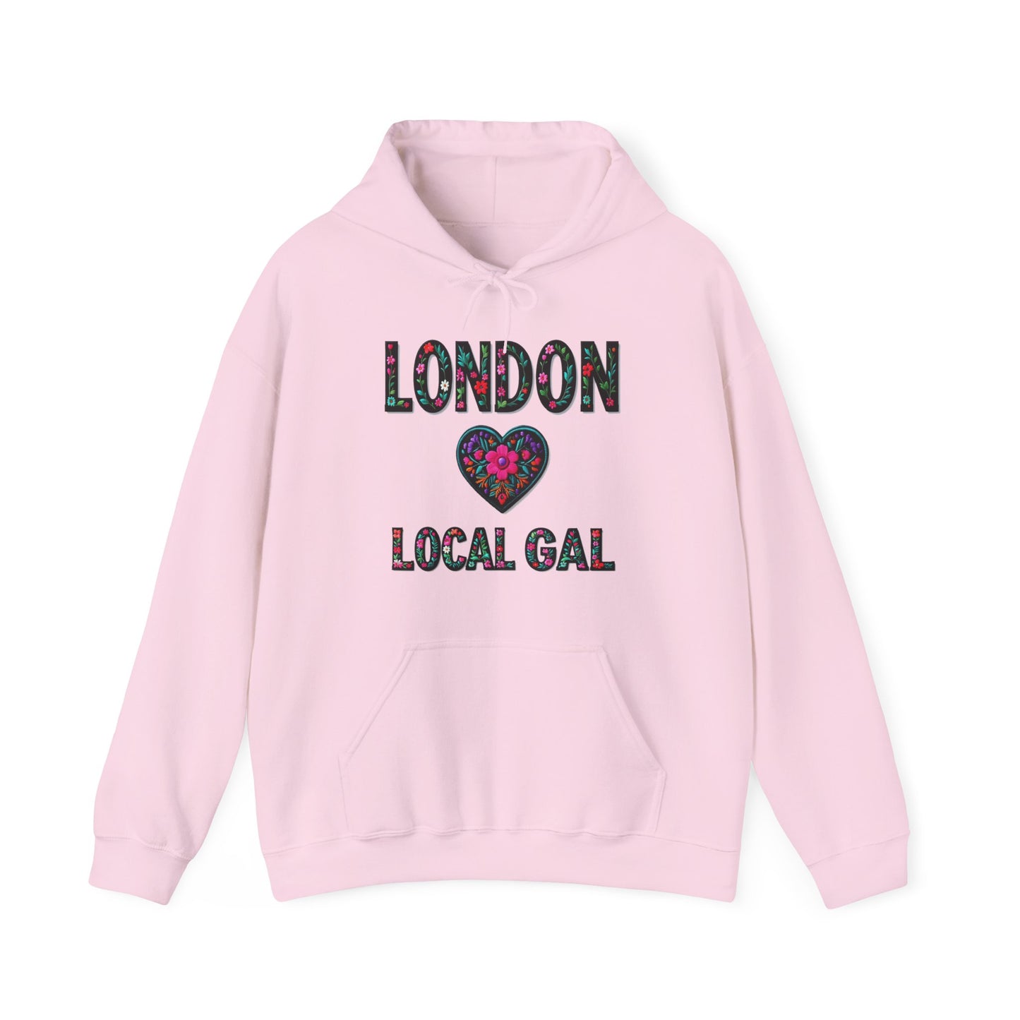 London Local Gal Flower c02-n00-hs005, Hooded Sweatshirt -  Unisex Heavy Blend™ Pullover, Casual Hoodie for Every Day, Gift for Friends, Support'n Locals -Local Pride Apparel Support Your Community