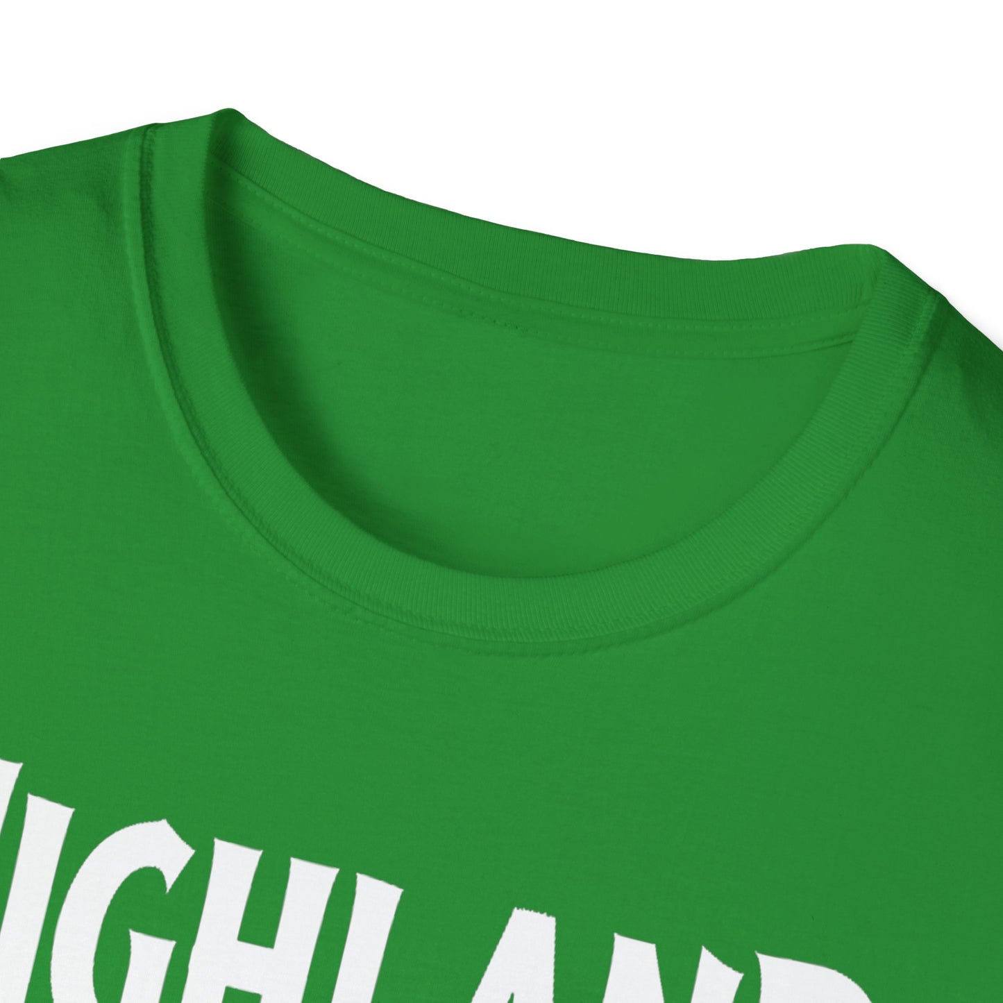 Highland Hardcore We Support Our Own Red Leaf T-Shirt, c02-n05-s006 Softstyle Graphic Tee, Unisex Casual Wear, Support'n Locals Merch, Gift for Community Lovers.