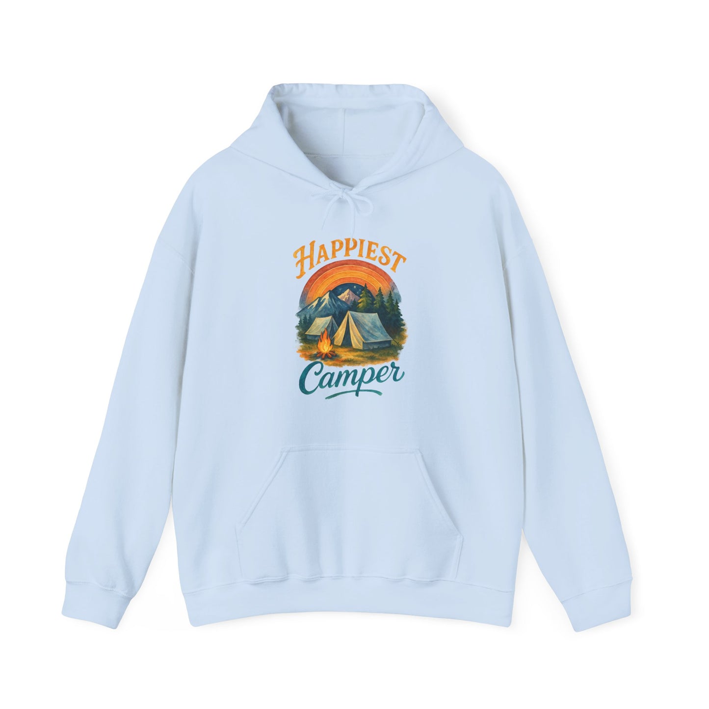 Happiest Camper Hoodie | HappyCamperCrew.Com 100% Authentic | Cozy Camping Hoodie | Unisex Hooded Sweatshirt for Nature Lovers, Casual Wear, Gift for Him/Her, Outdoor Adventures, Cozy Days & Warm Nights by the Campfire